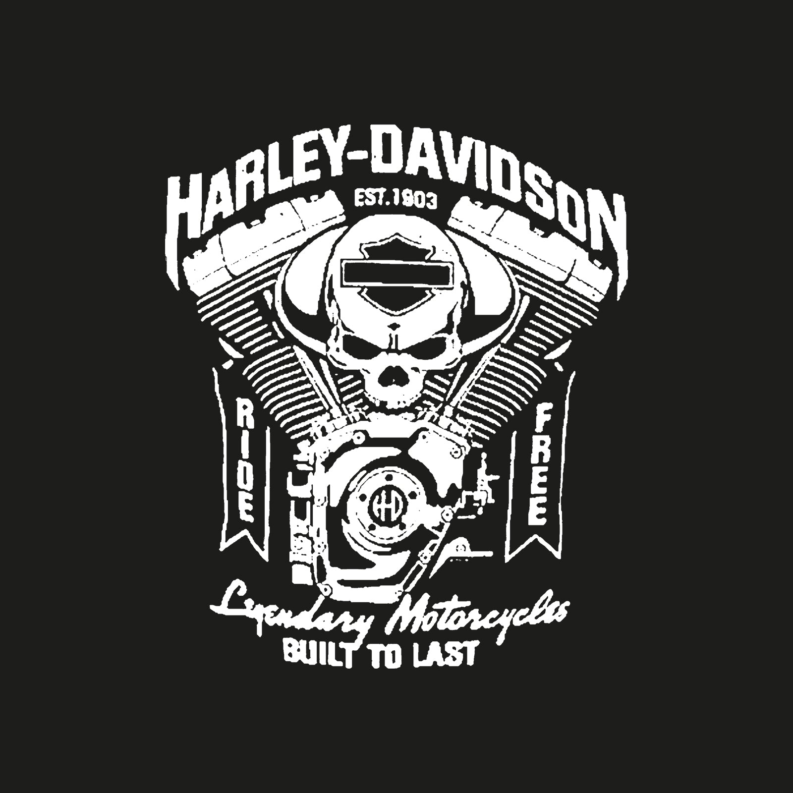 Minnieskull Harley-Davidson Skull Print Plus Hoodie - chicyea