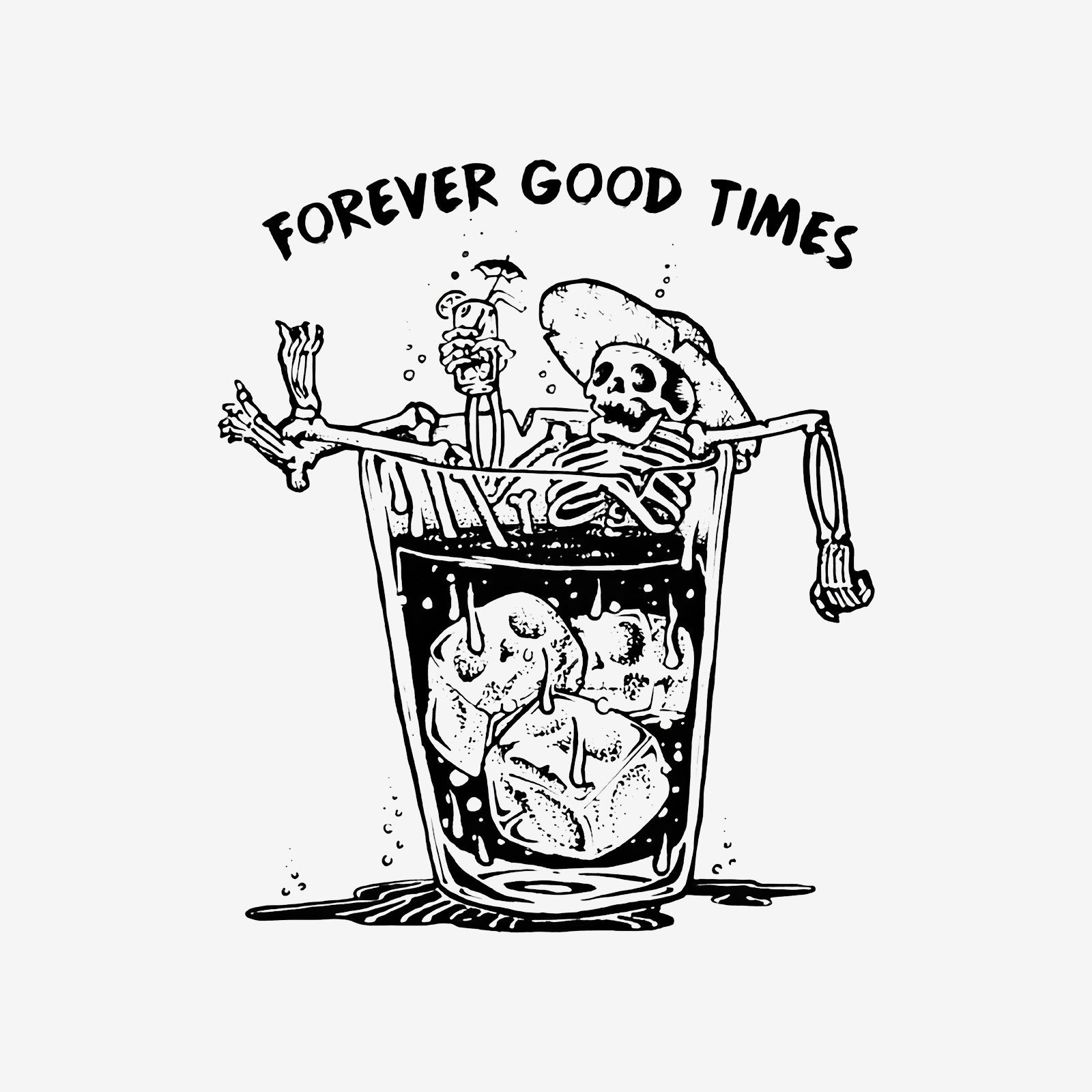 Uprandy Forever Good Times Skull Printed Men Long Sleeve T-Shirt - chicyea