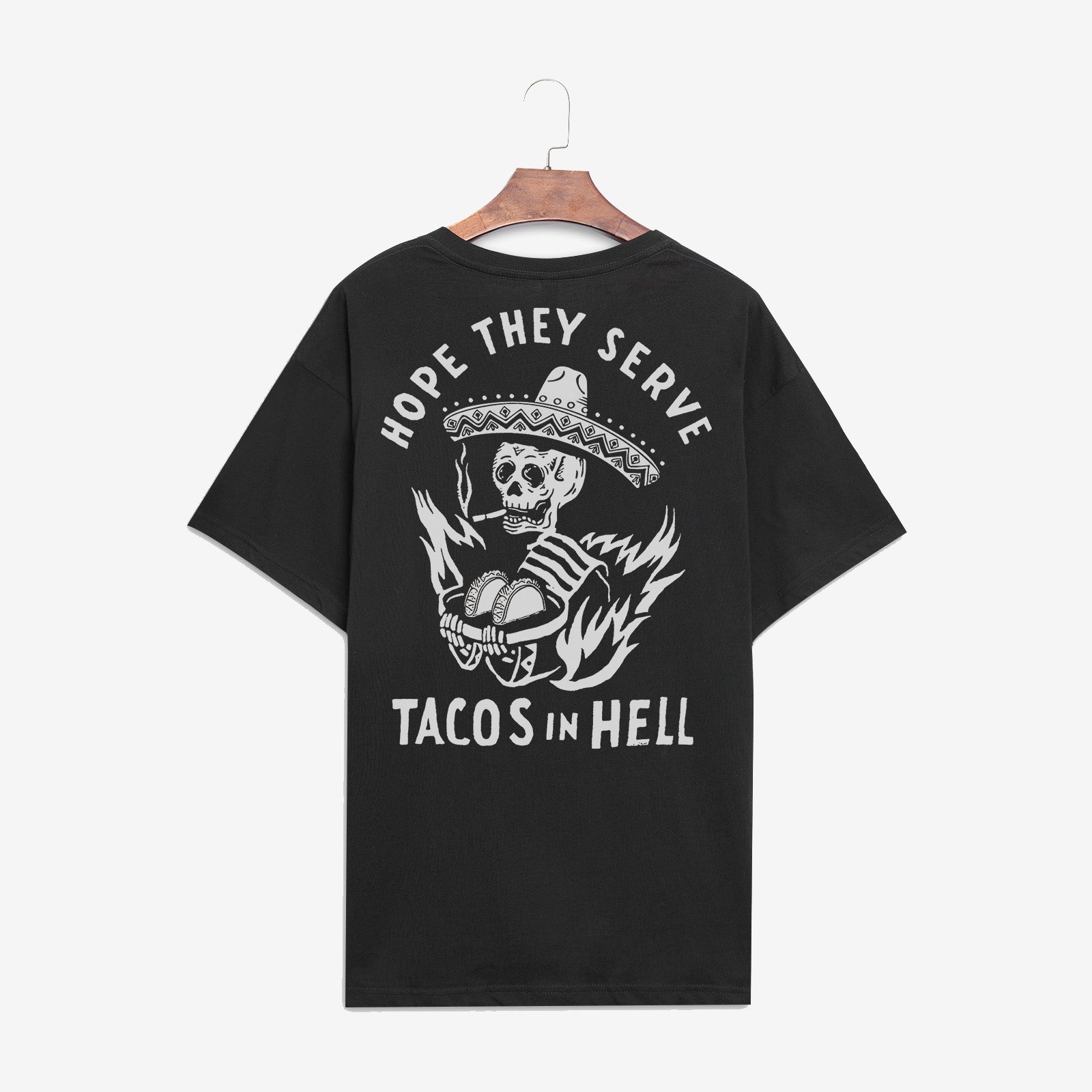 Uprandy Vintage Skull Graphic Print Black T-Shirt - chicyea
