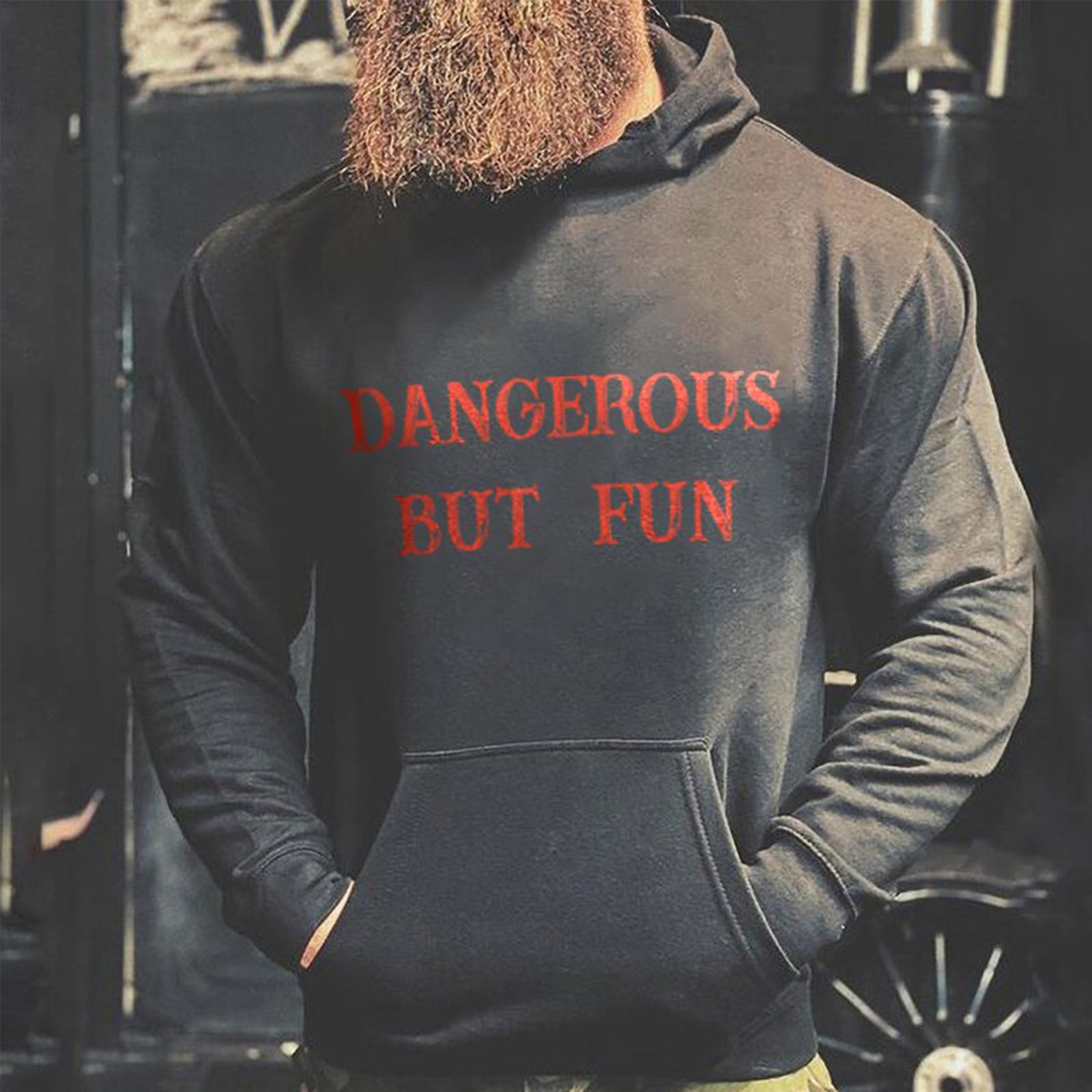 Livereid Dangerous But Fun Letter Print Hoodie - chicyea