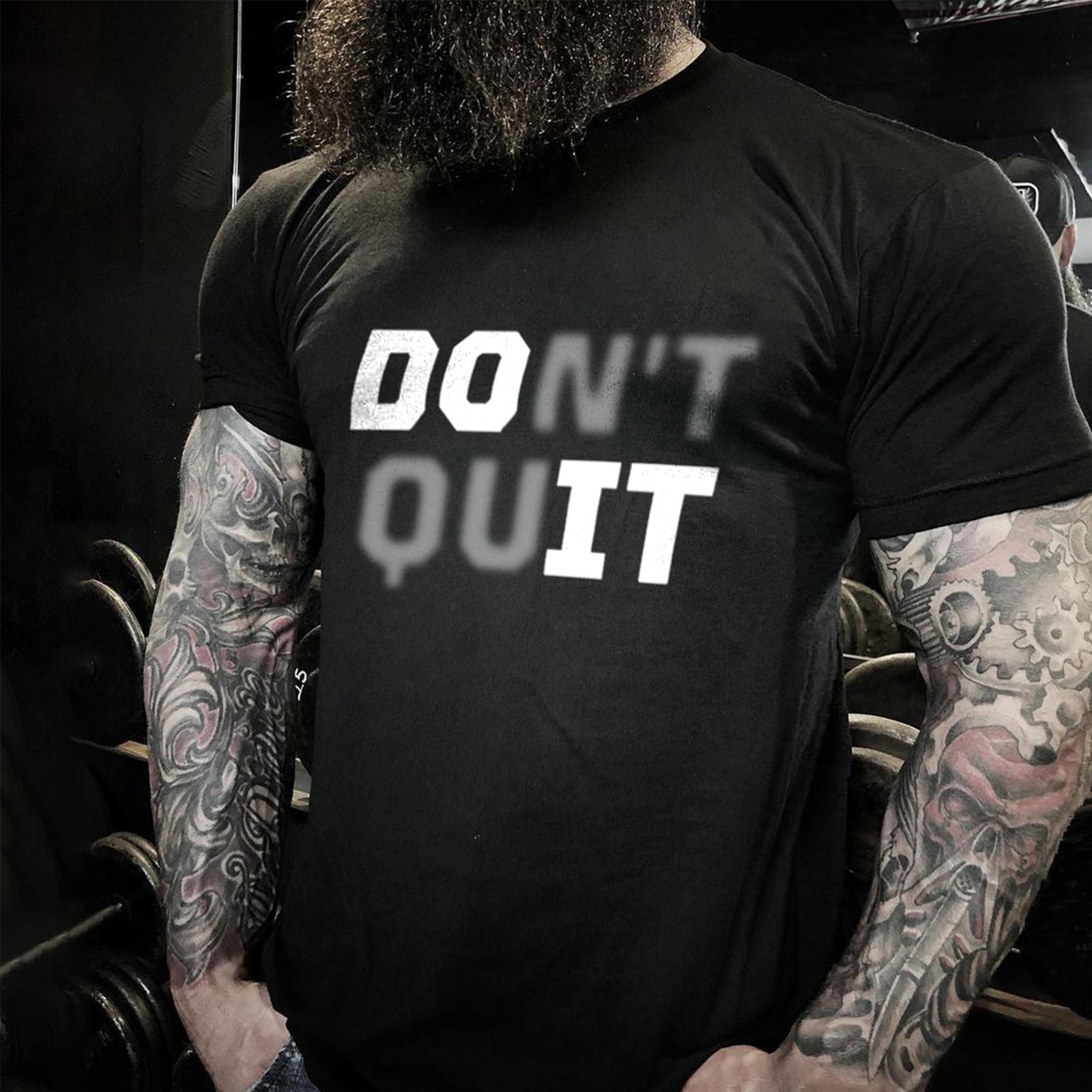 Livereid Don'T Quit Men Black T-Shirt - chicyea