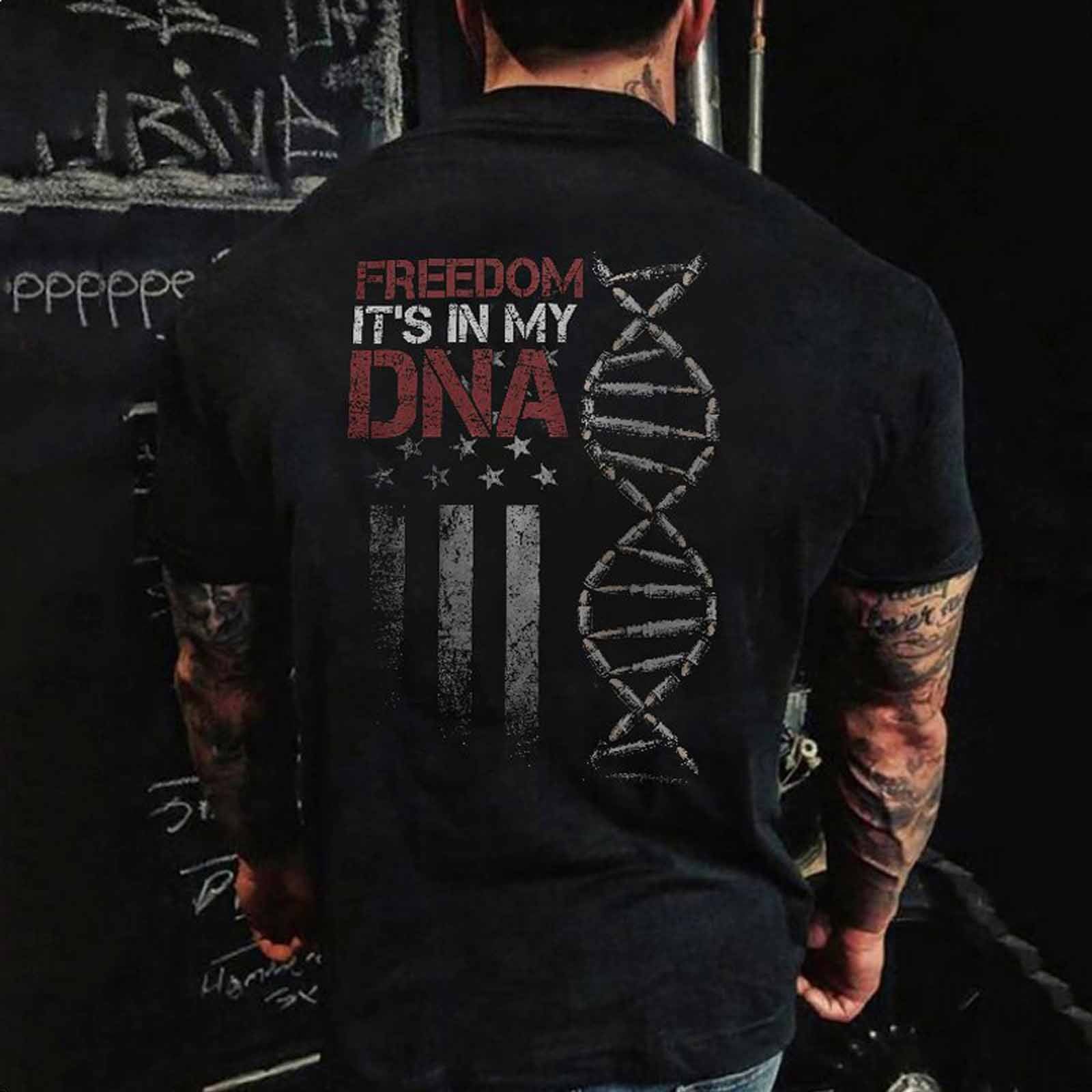 Livereid Freedom It In My Dna Printedt-Shirt - chicyea