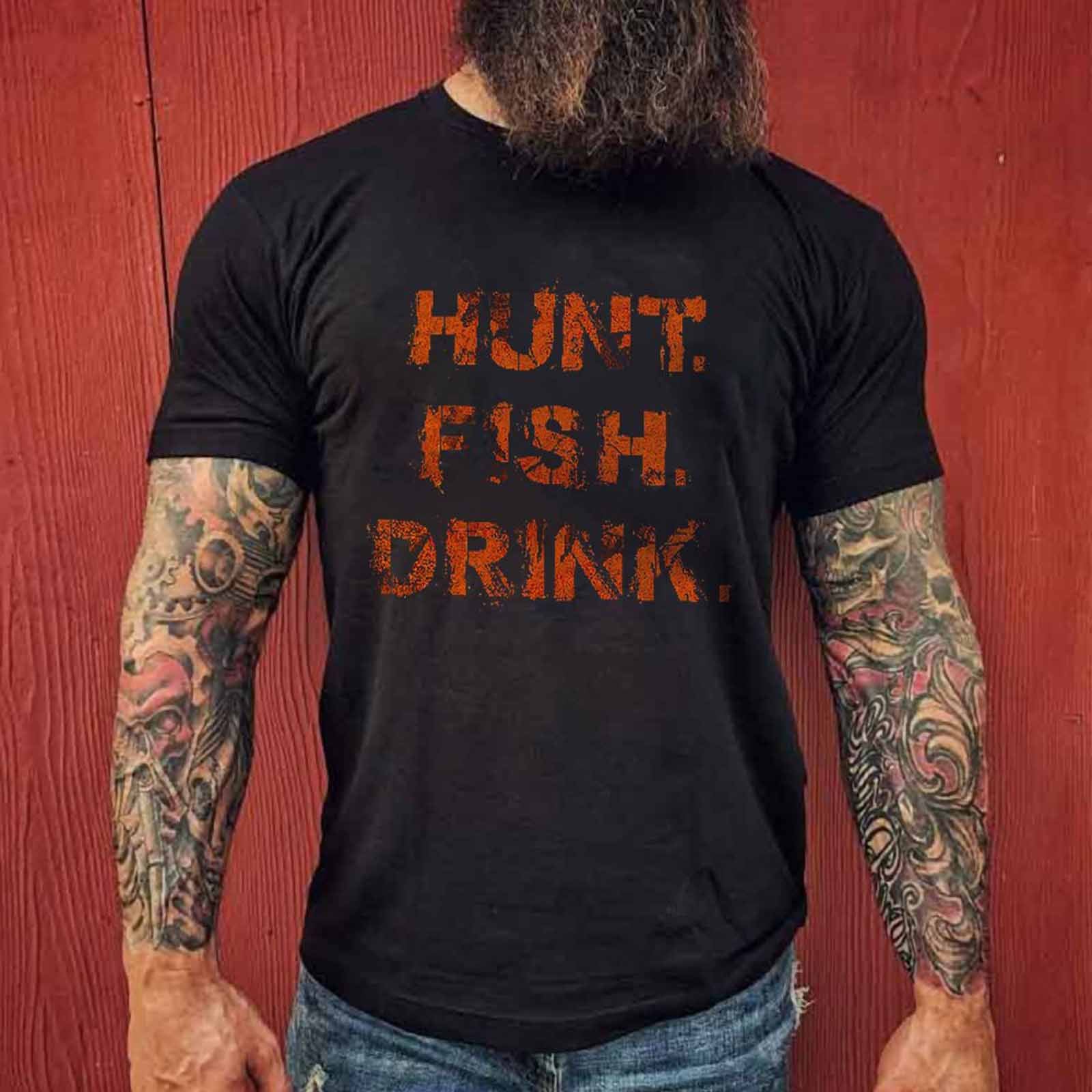 Livereid Hunt Fish Drink Men T-Shirt - chicyea