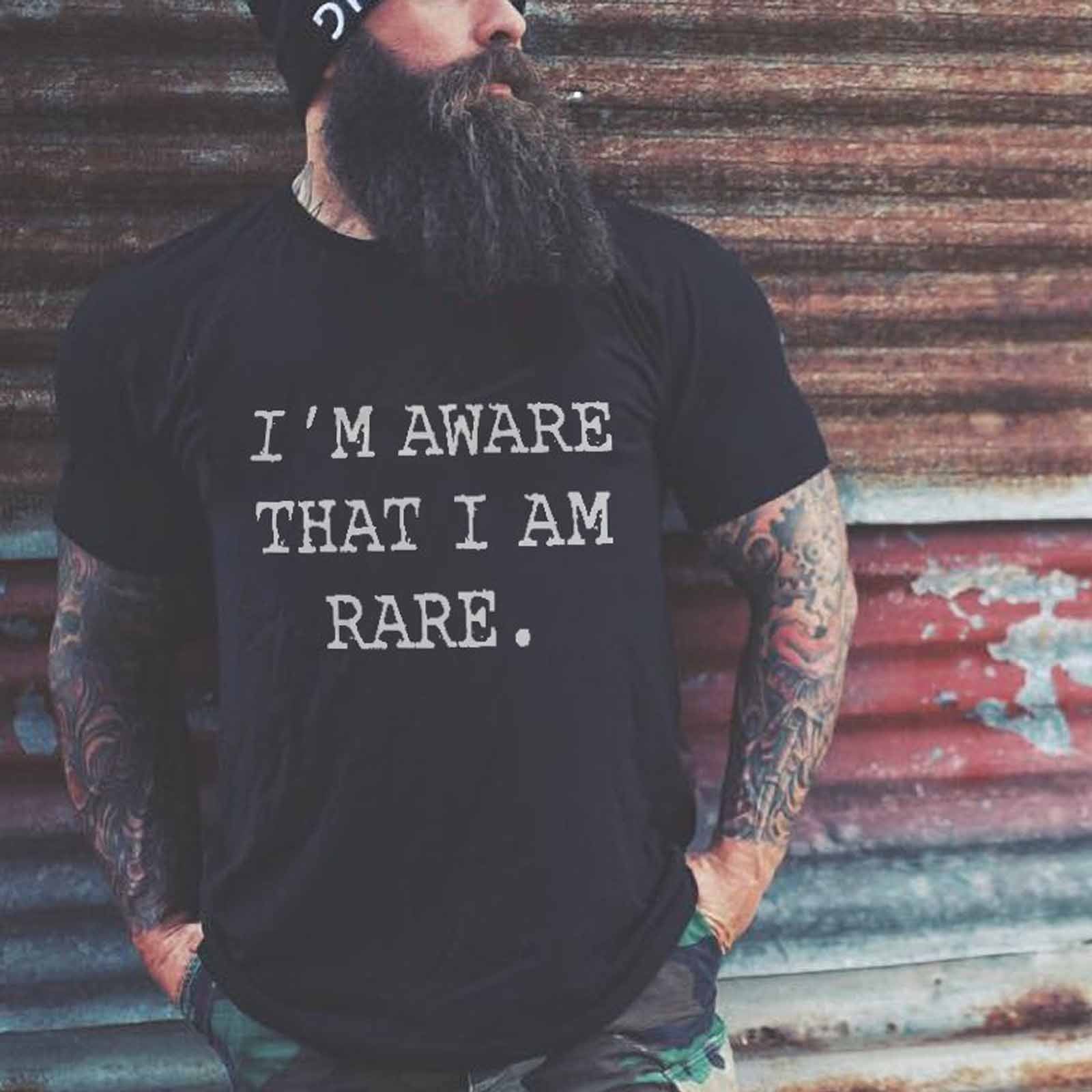 Livereid I'M Aware That I Am Rare Letter T-Shirt - chicyea