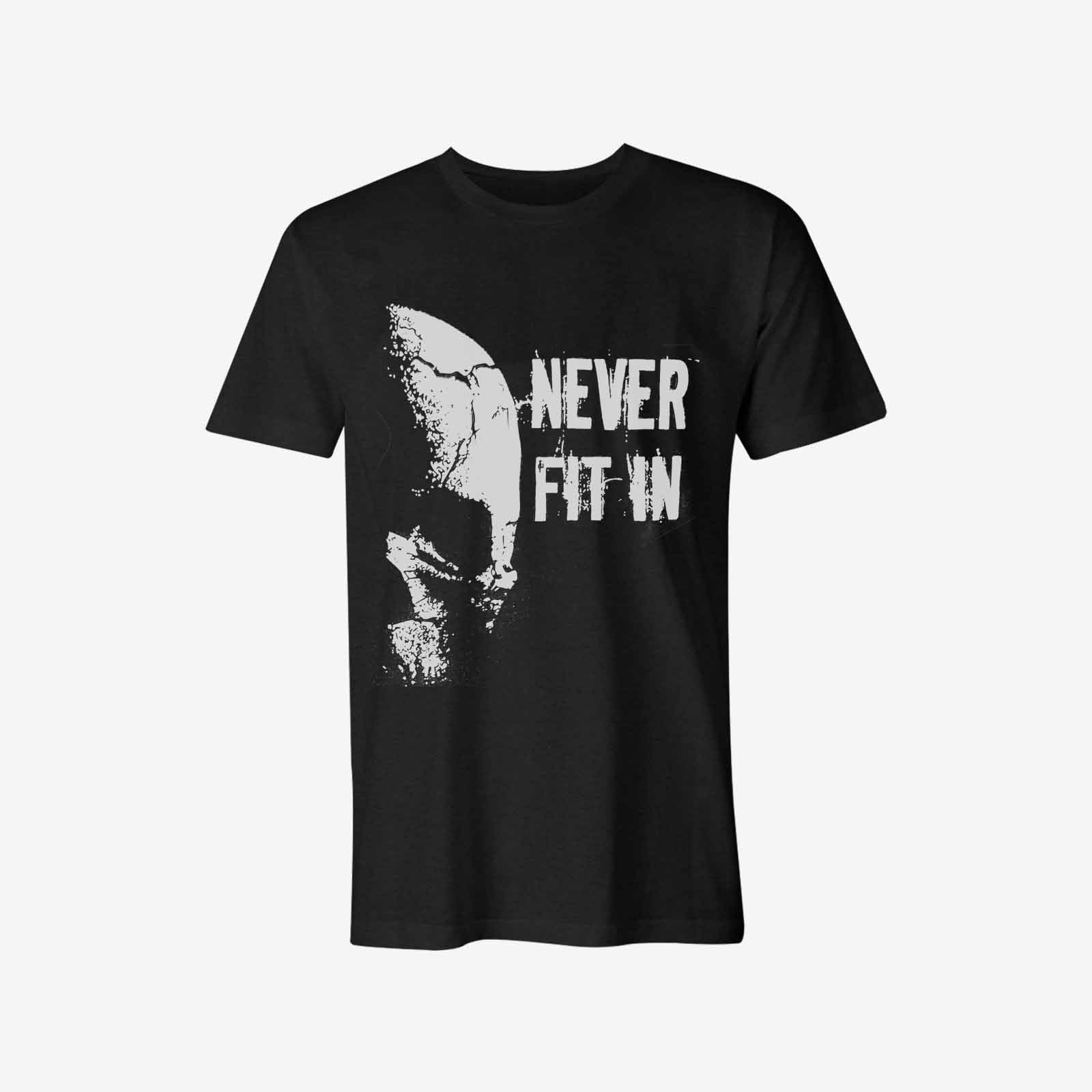 Livereid Never Fit In Skull Letter T-Shirt - chicyea
