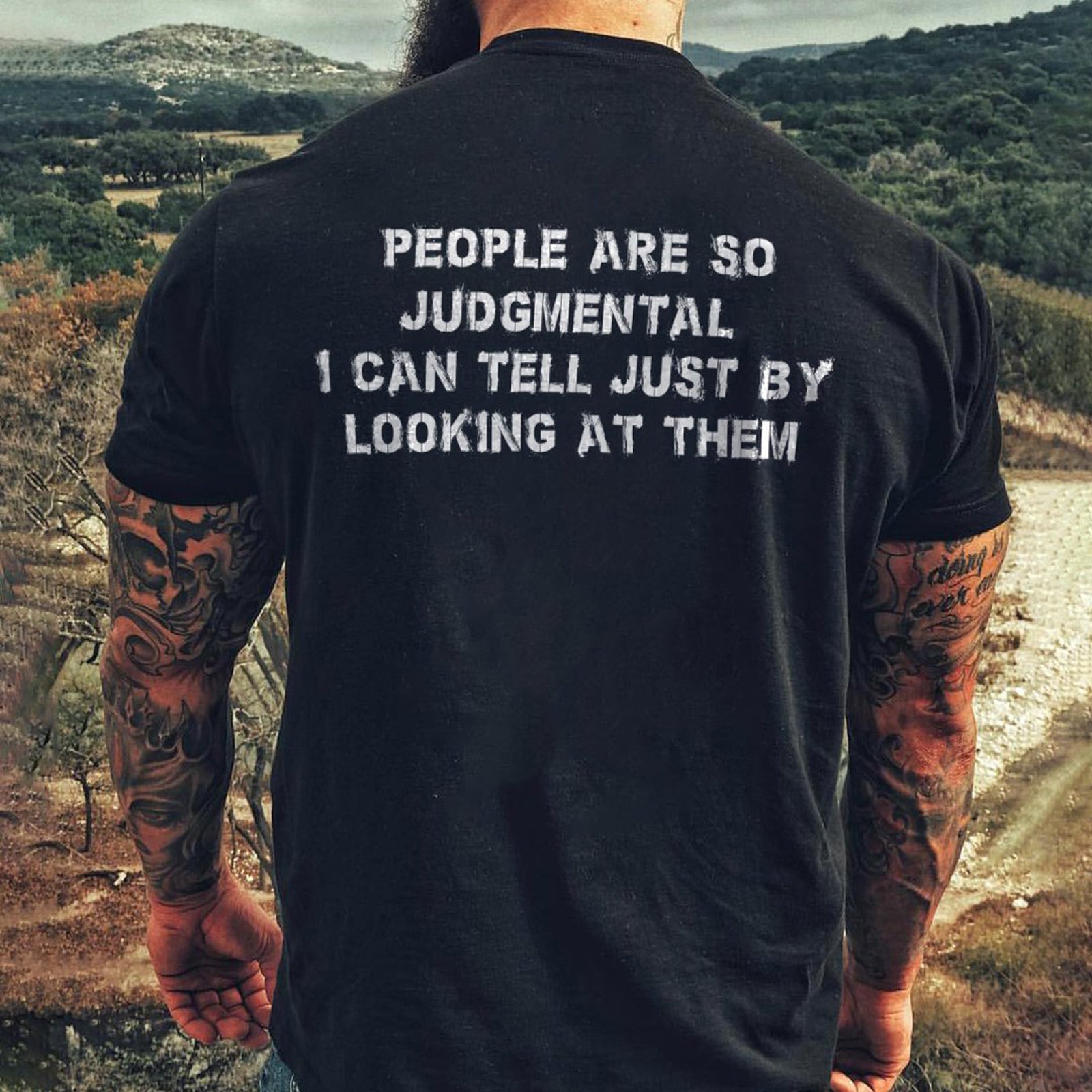 Livereid People Are So Judgmental I Can Tell Just By Looking At Them Letter T-Shirt - chicyea