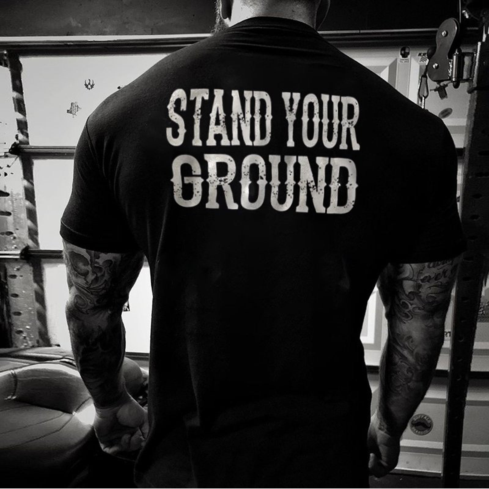 Livereid Stand Your Ground Letter T-Shirt - chicyea
