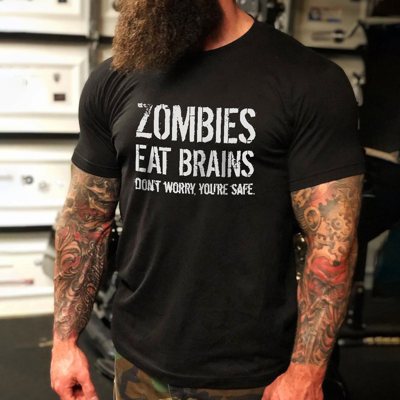 Livereid Zombies Eat Brains Don'T Worry You'Re Safe T-Shirt - chicyea