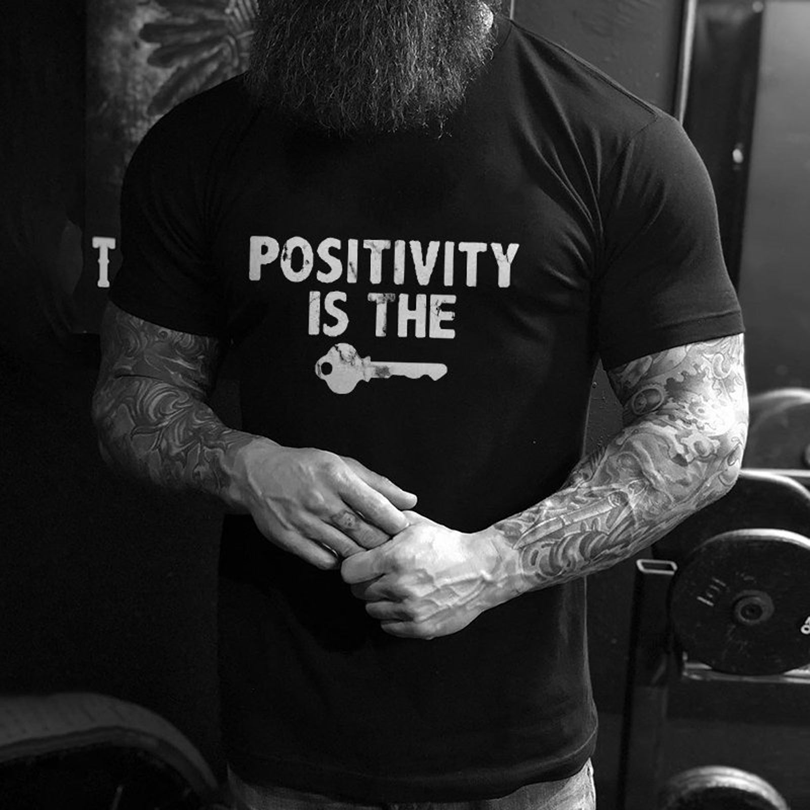 Livereid Positivity Is The Key Letter T-Shirt - chicyea