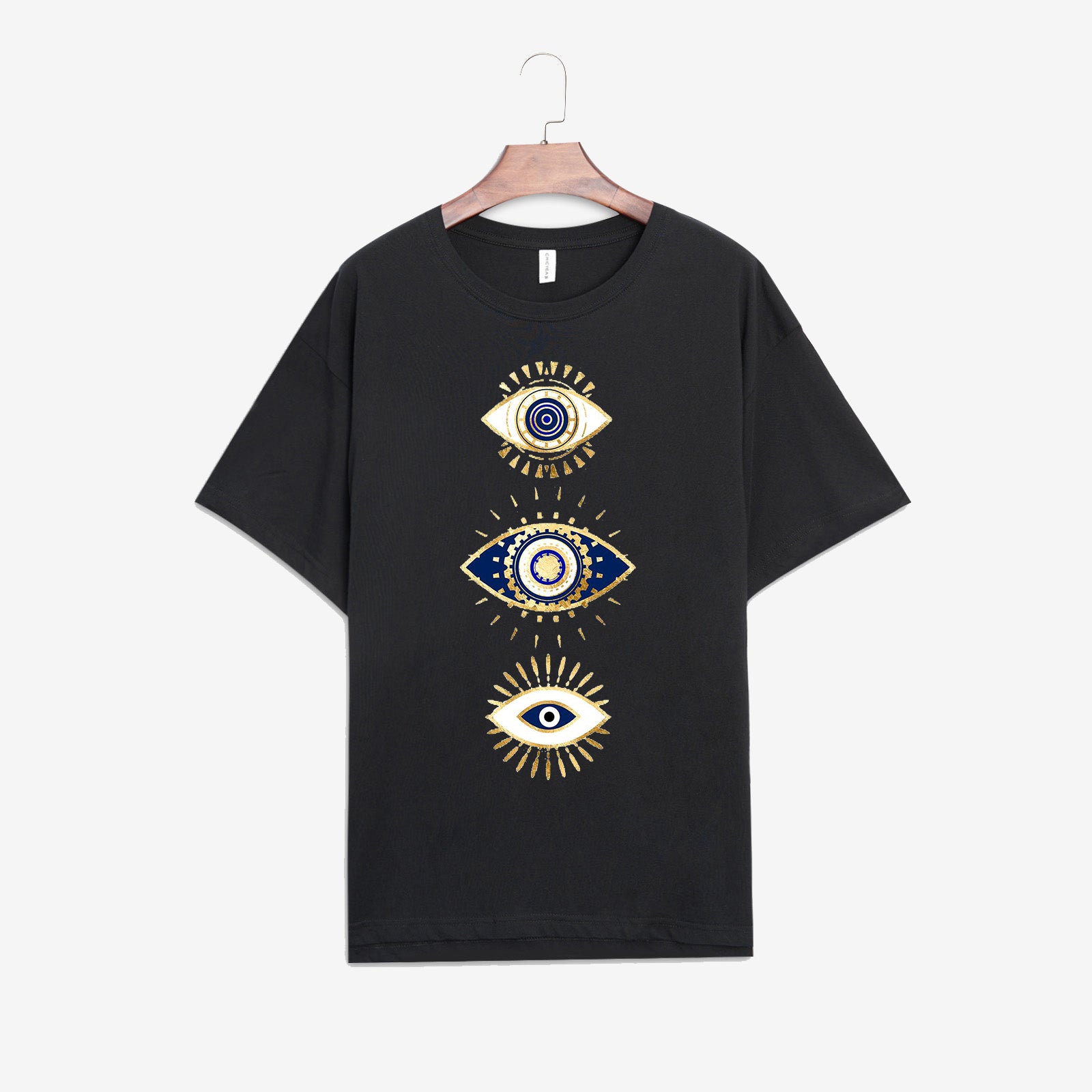 Neojana Ladies Evil Eye Print Plus T-Shirt - chicyea