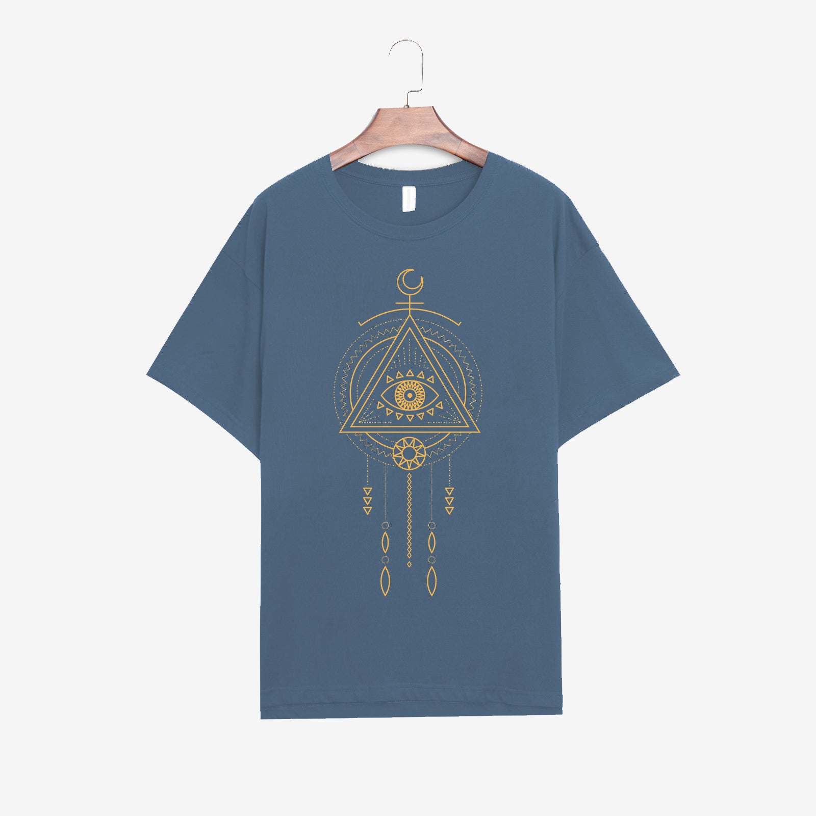 Neojana Triangle Demon Eyes Print T-Shirt - chicyea