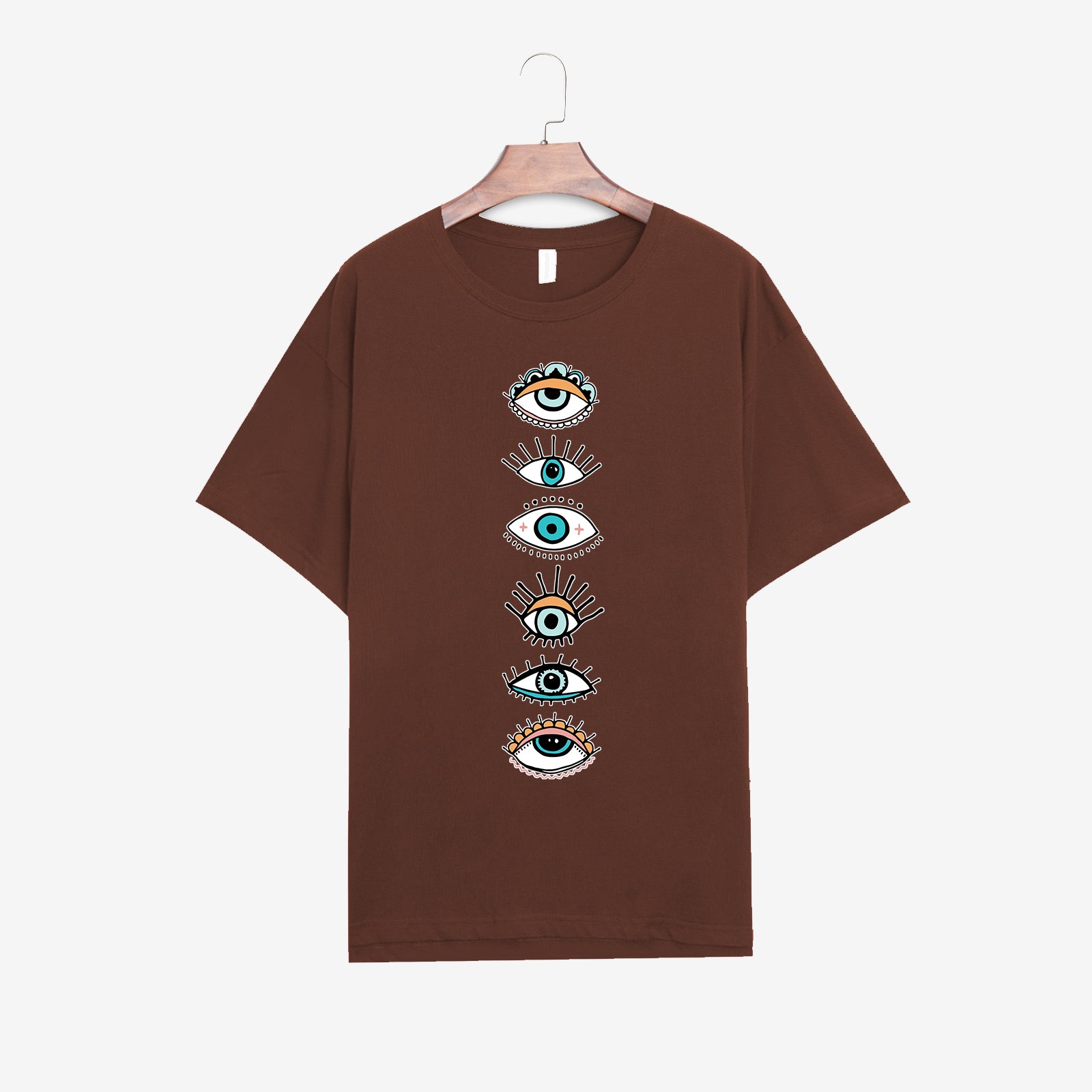 Neojana Personalized Eyes Print Designer Oversized T-Shirt - chicyea