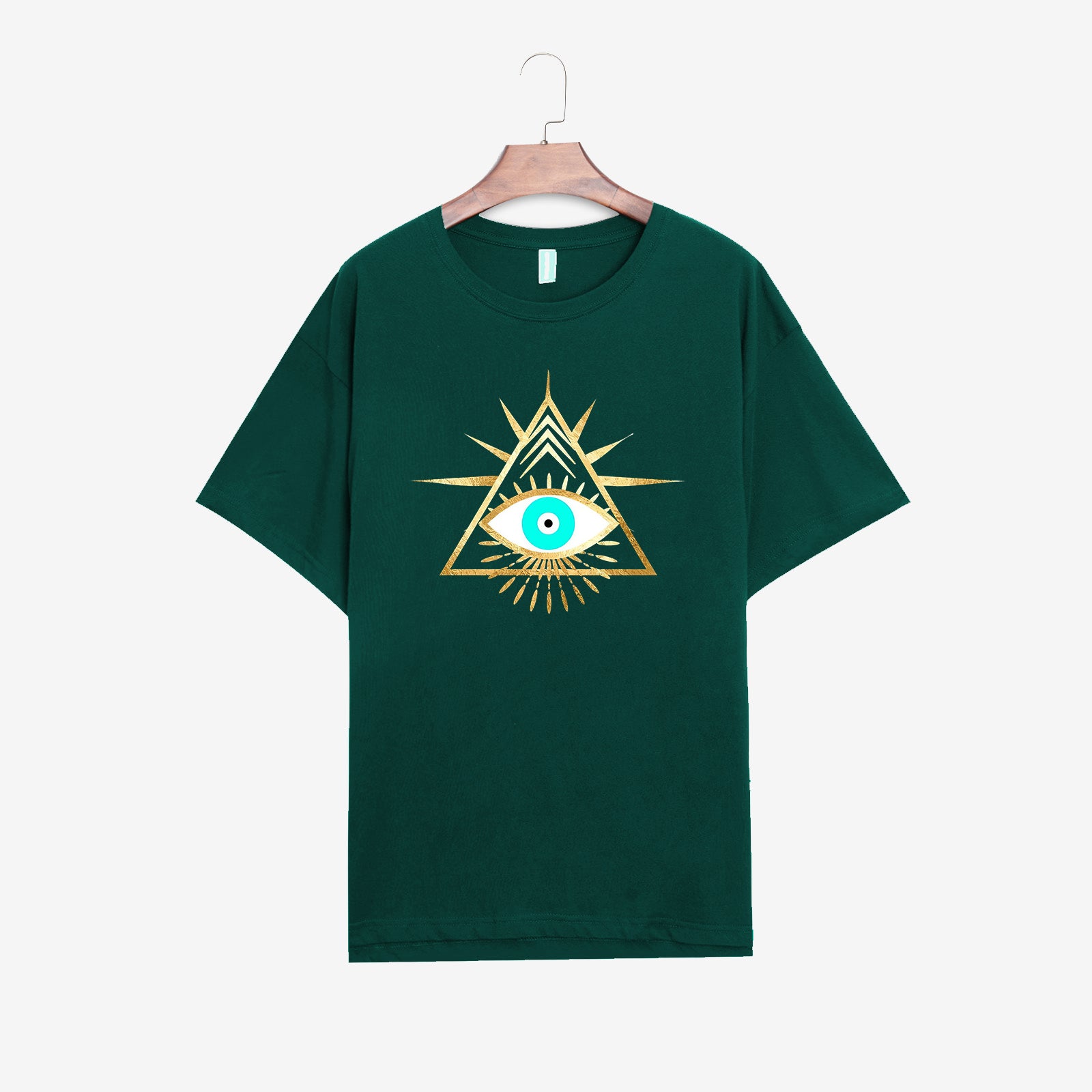 Neojana Evil Eyes Printed Plus T-Shirt - chicyea