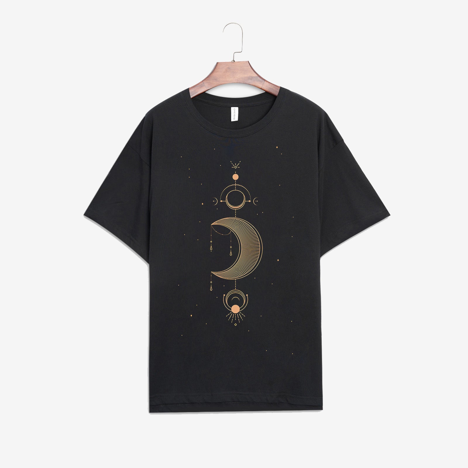 Neojana Popular Casual Moon Print Plus T-Shirt - chicyea