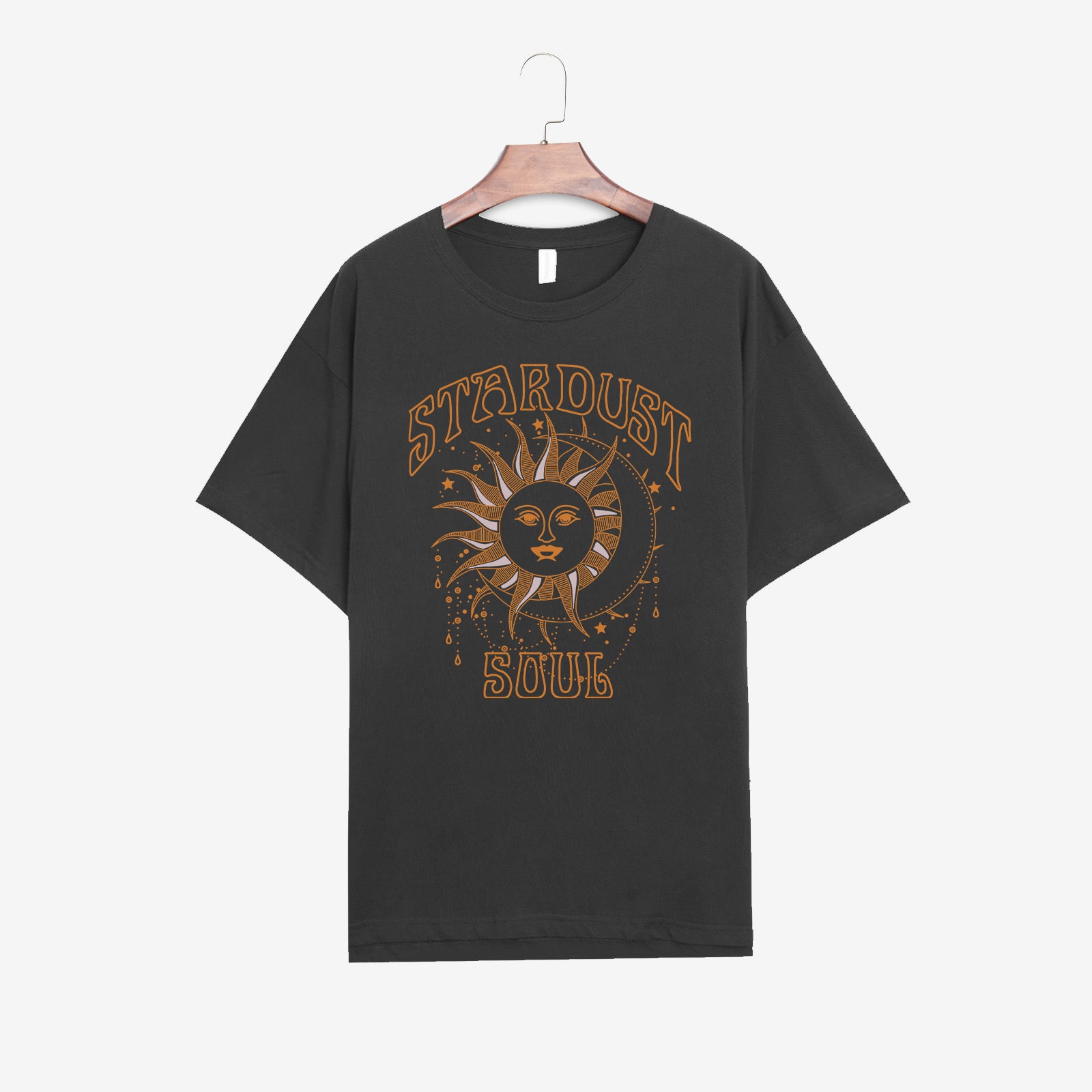 Neojana Retro Sun Moon Print Designer T-Shirt - chicyea