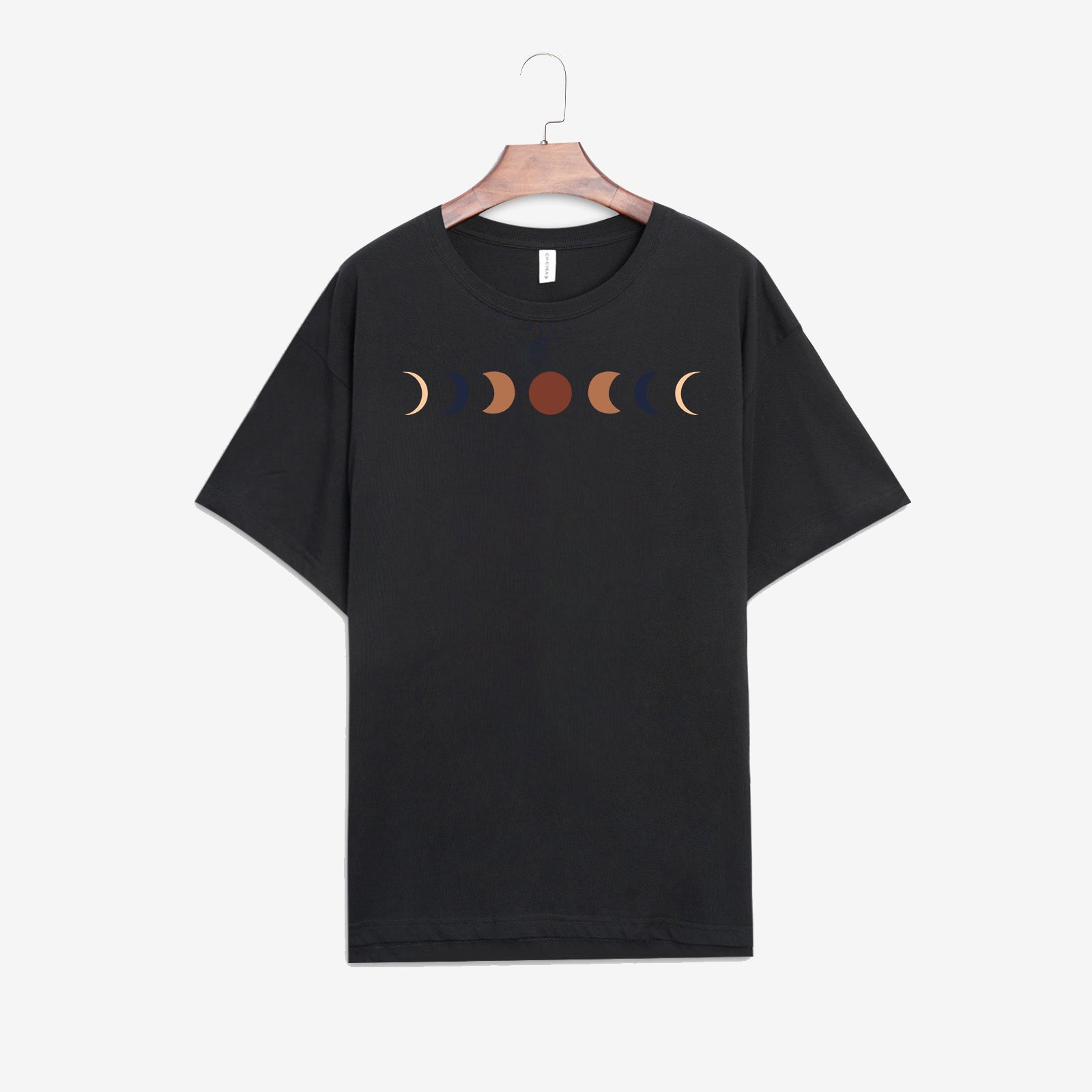 Neojana Multicolored Moon Printed Graphic Tees - chicyea