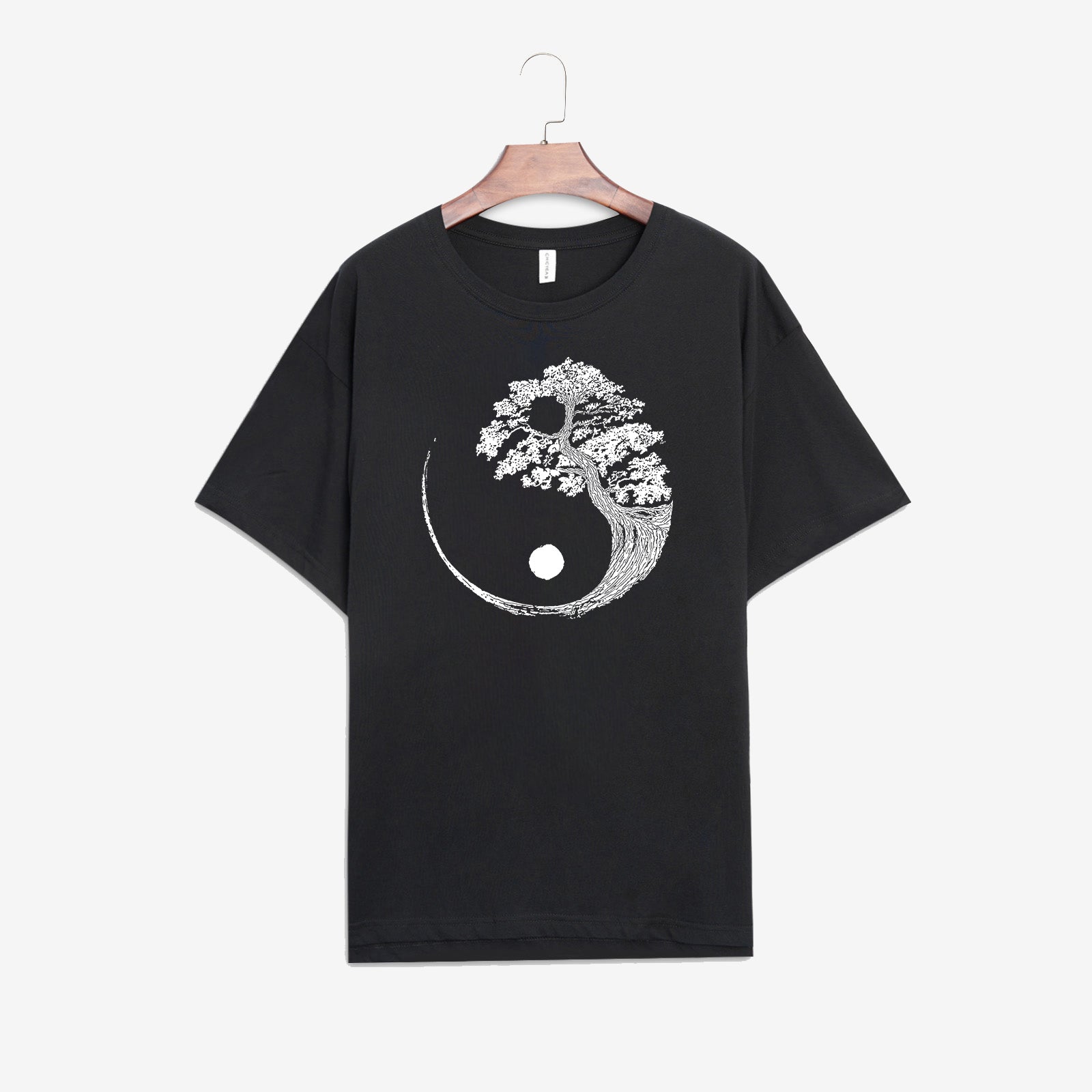 Neojana Moon Tree Print Short Sleeve T-Shirt - chicyea