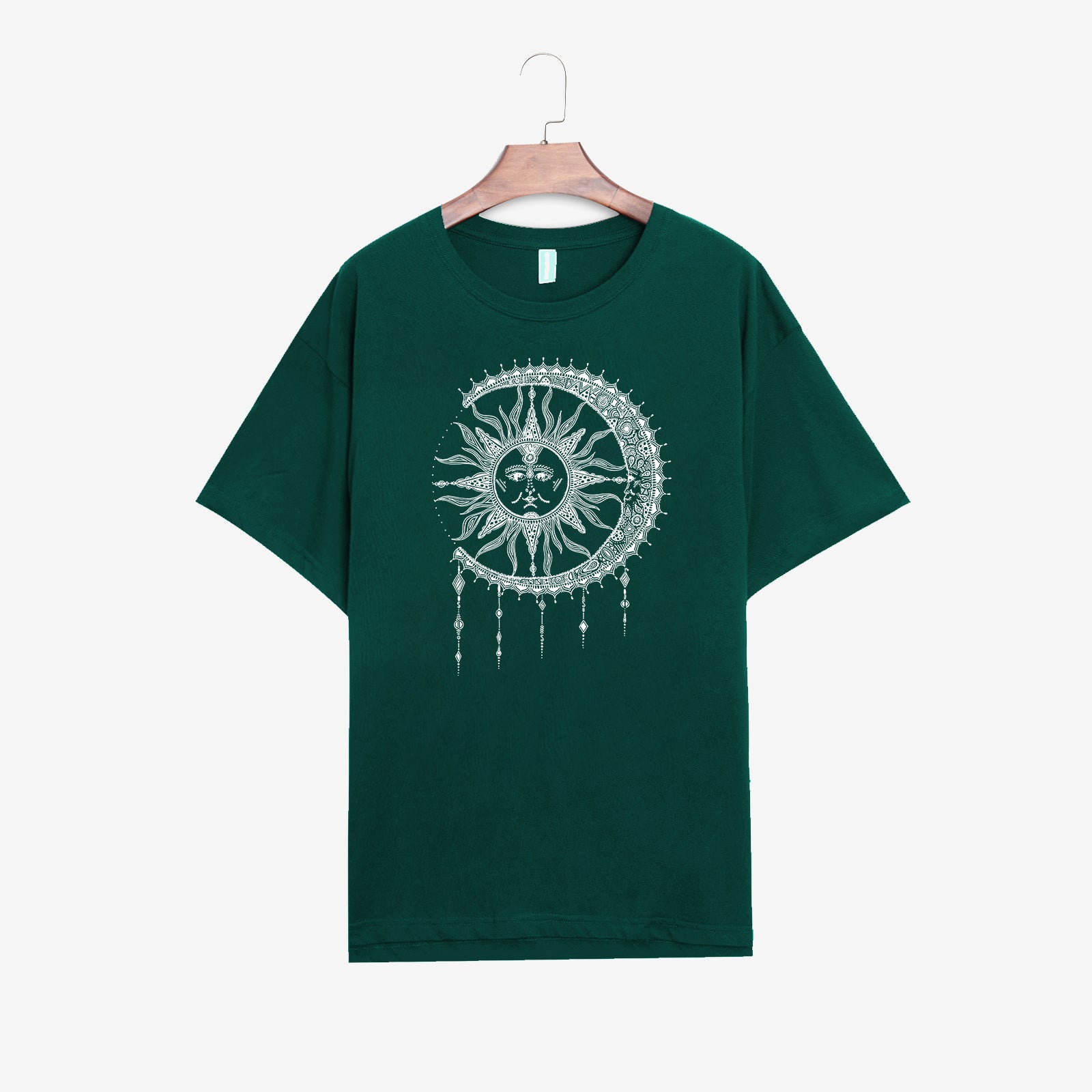 Neojana Sun Moon Pattern Women T-Shirt - chicyea