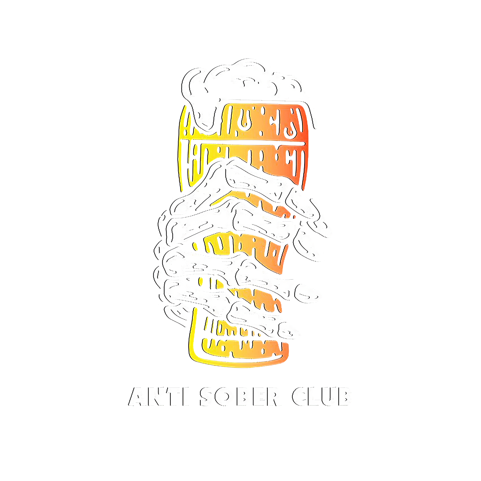 Cloeinc Anti Sober Club Beer Printed T-Shirt - chicyea