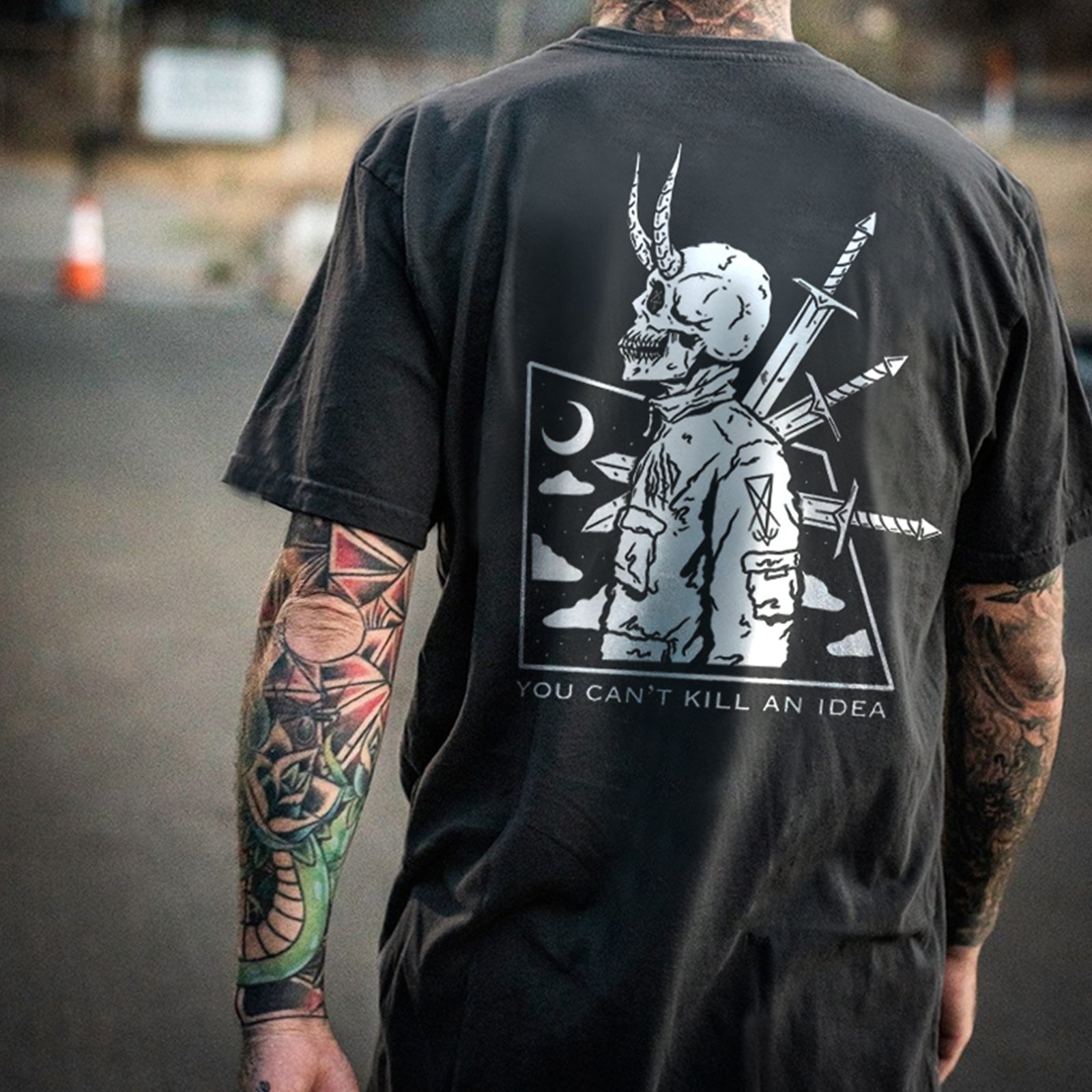 Cloeinc You Can'T Kill An Idea Cool Skull Sports T-Shirt - chicyea