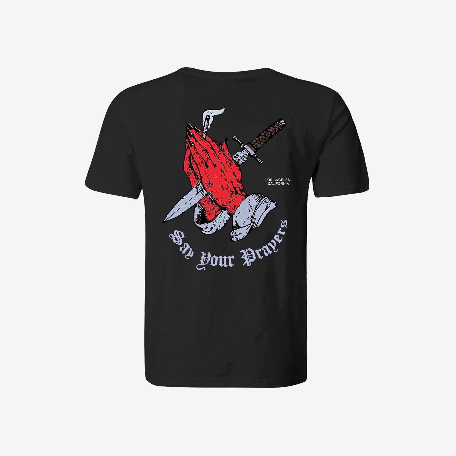 Cloeinc Say Your Prayers Print Men T-Shirt - chicyea
