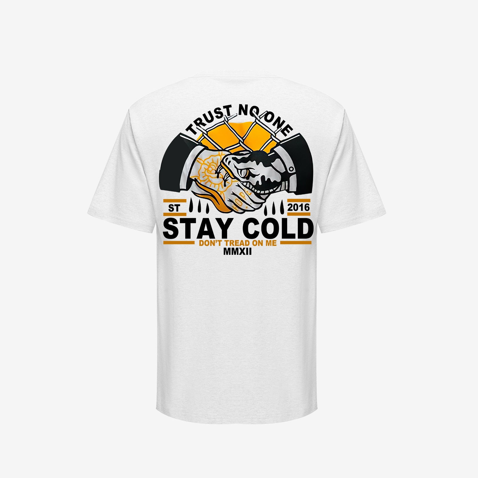 Cloeinc Trust No One Letter Men T-Shirt Designer - chicyea