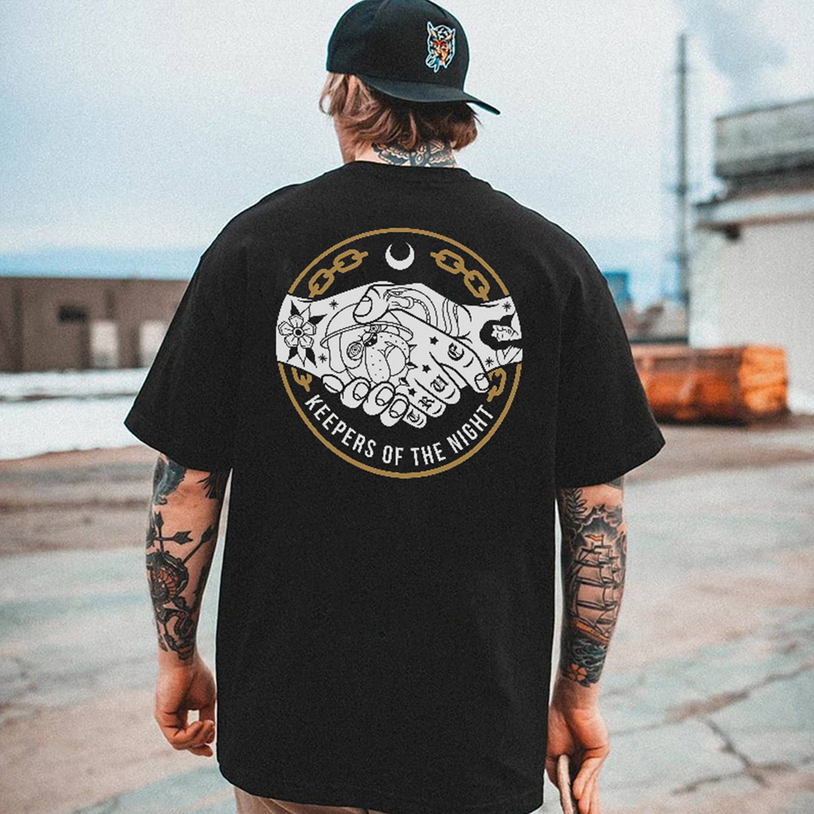 Cloeinc Keepers Of The Night Printed Men Casual T-Shirt - chicyea