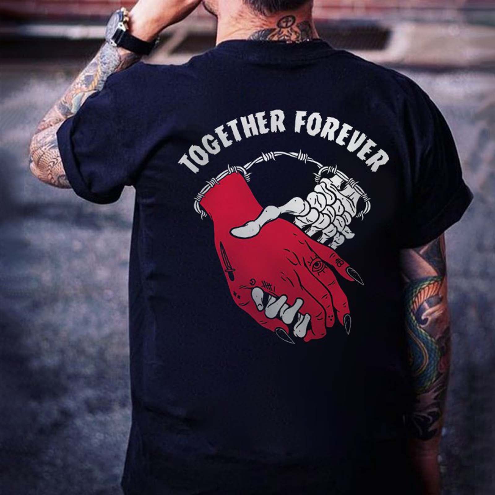 Cloeinc Together Forever Printed Men Casual T-Shirt - chicyea