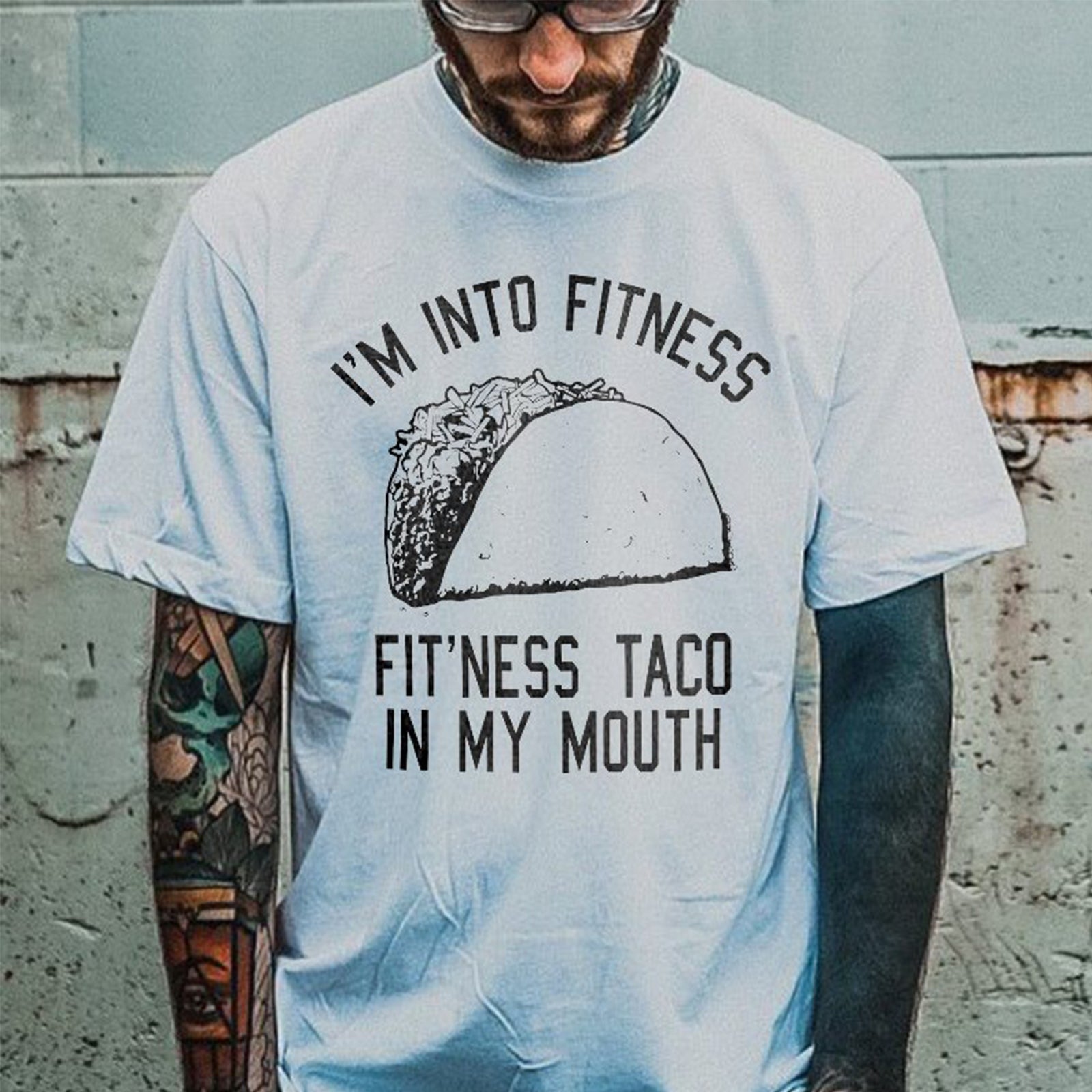 Cloeinc I'M Into Fitness Graphic Printed T-Shirt - chicyea