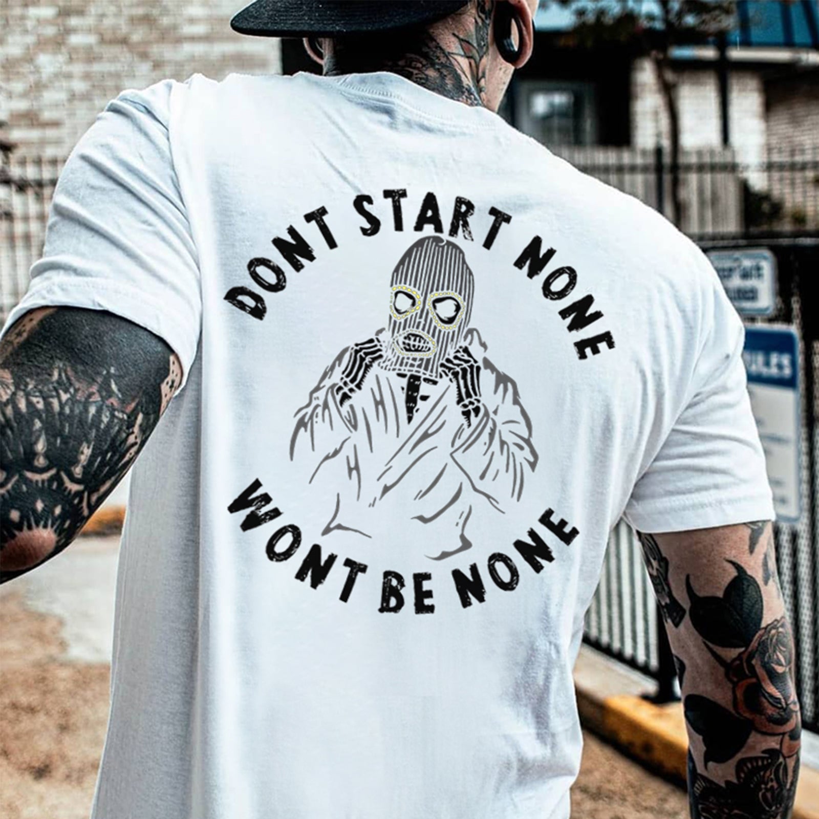 Cloeinc Won'T Be None Skull Devil Printed T-Shirt - chicyea