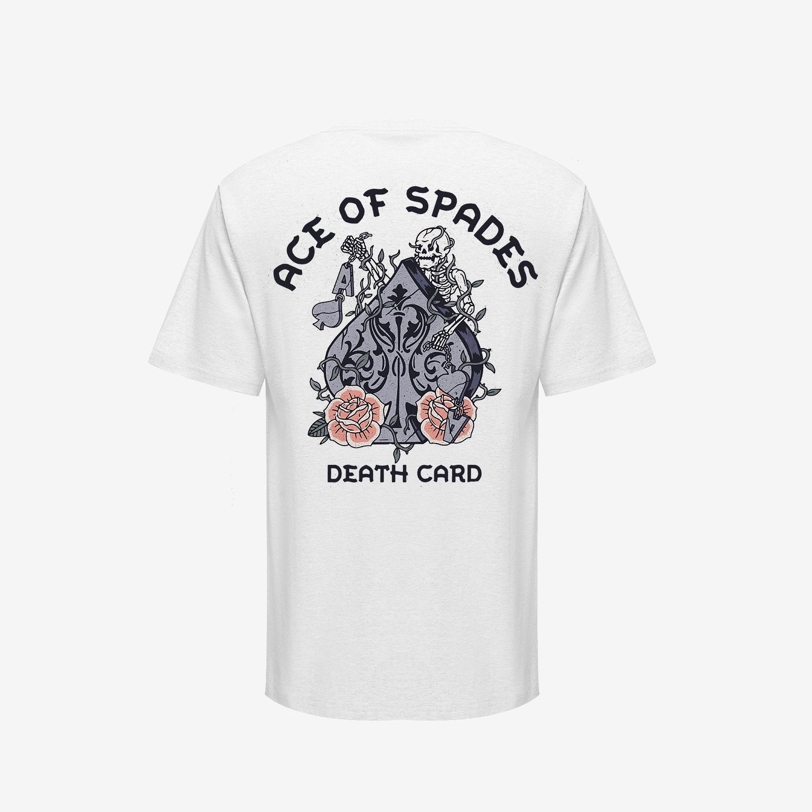 Cloeinc Ace Of Spades Skull Printed Men Reaper T-Shirt - chicyea
