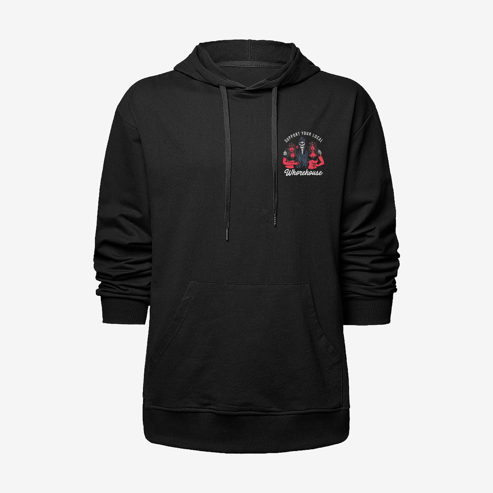 Cloeinc Skull And Sexy Lady Support Your Local Printed Reaper Hoodie - chicyea