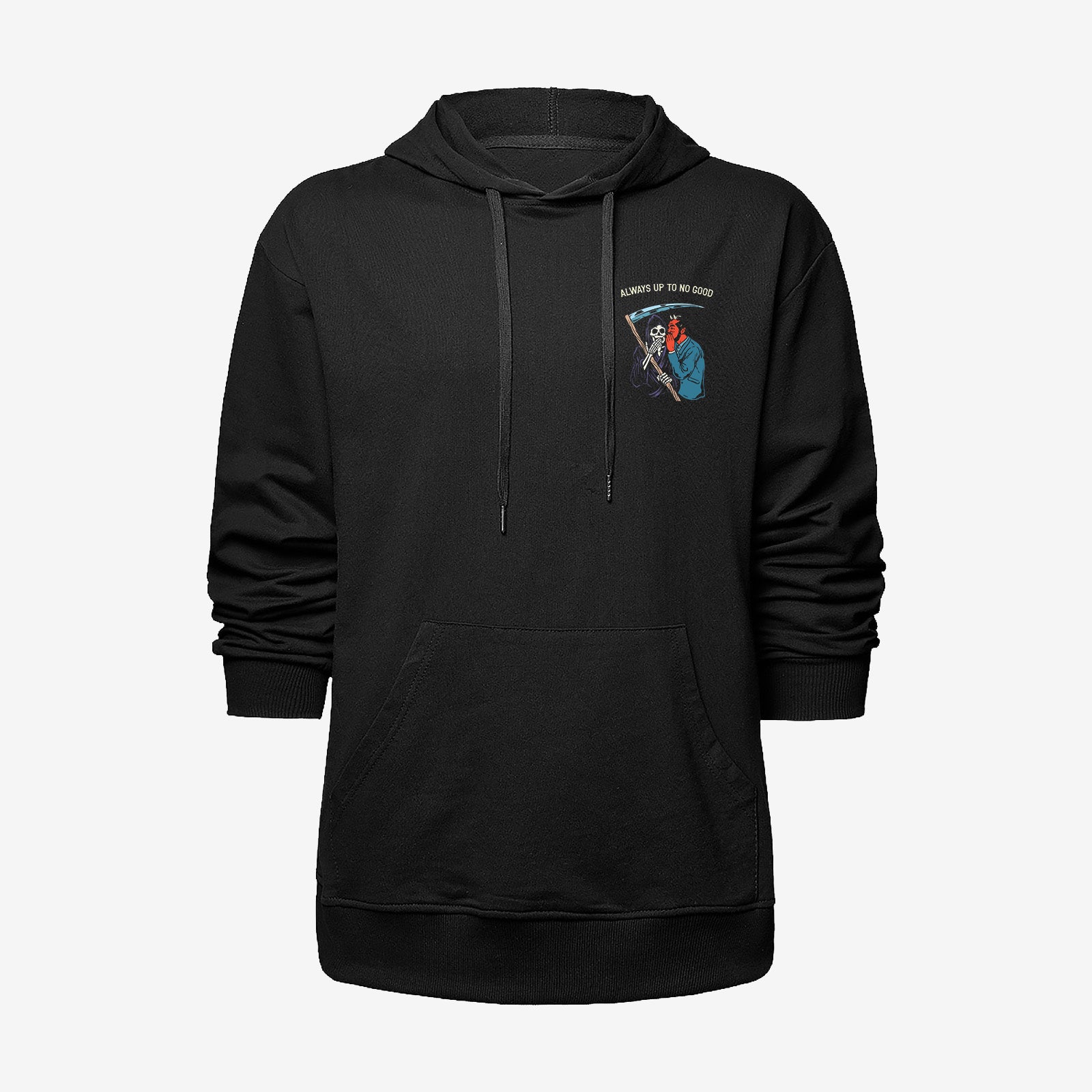 Cloeinc The Devil And Skull Whispering Always Up No Good Reaper Hoodie - chicyea