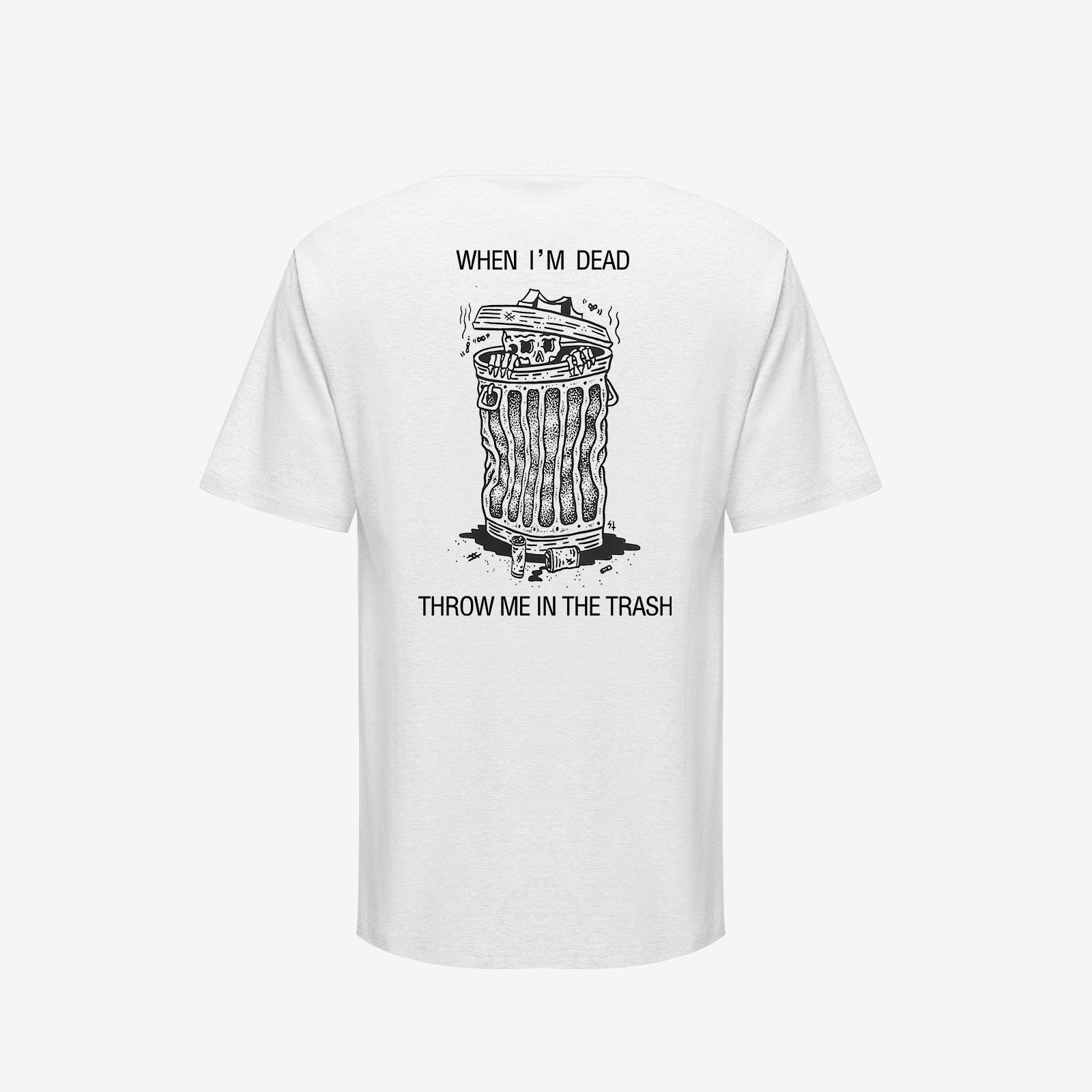 Cloeinc Designer Trash Can Skeleton Printed Cool T-Shirt - chicyea