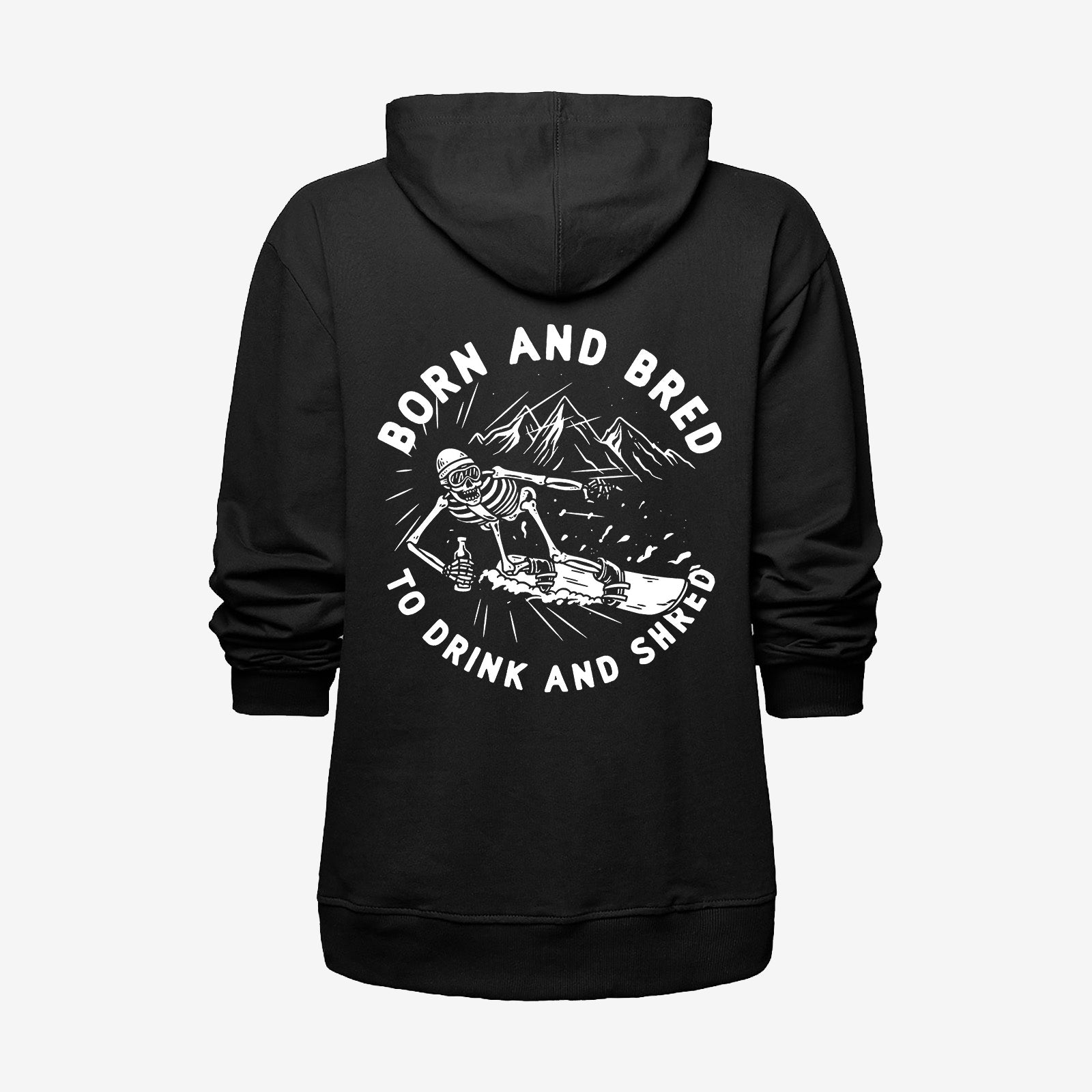 Cloeinc Drink Skeleton Print Trendy Hoodie - chicyea