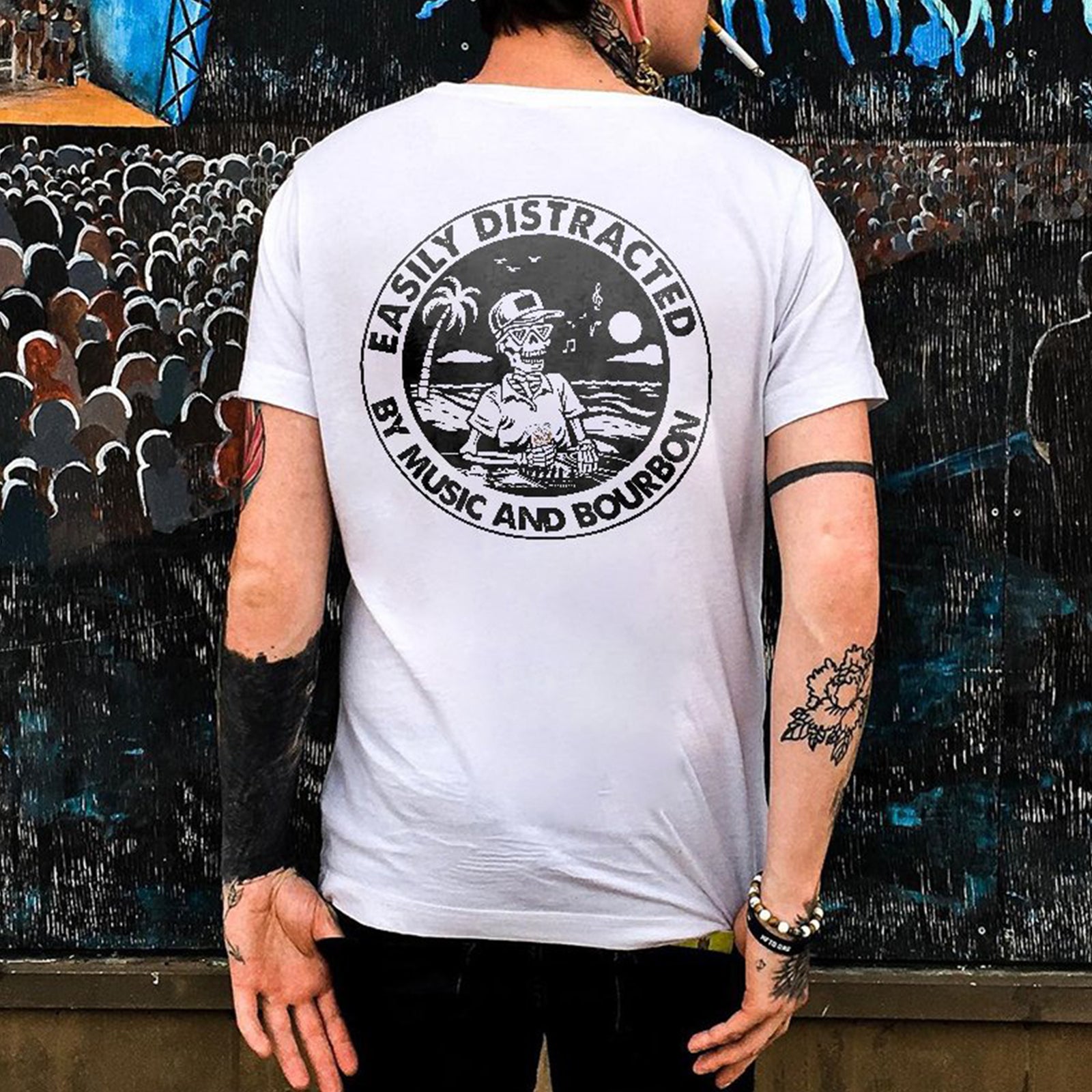 Cloeinc Skull Beach Printed Men T-Shirt - chicyea