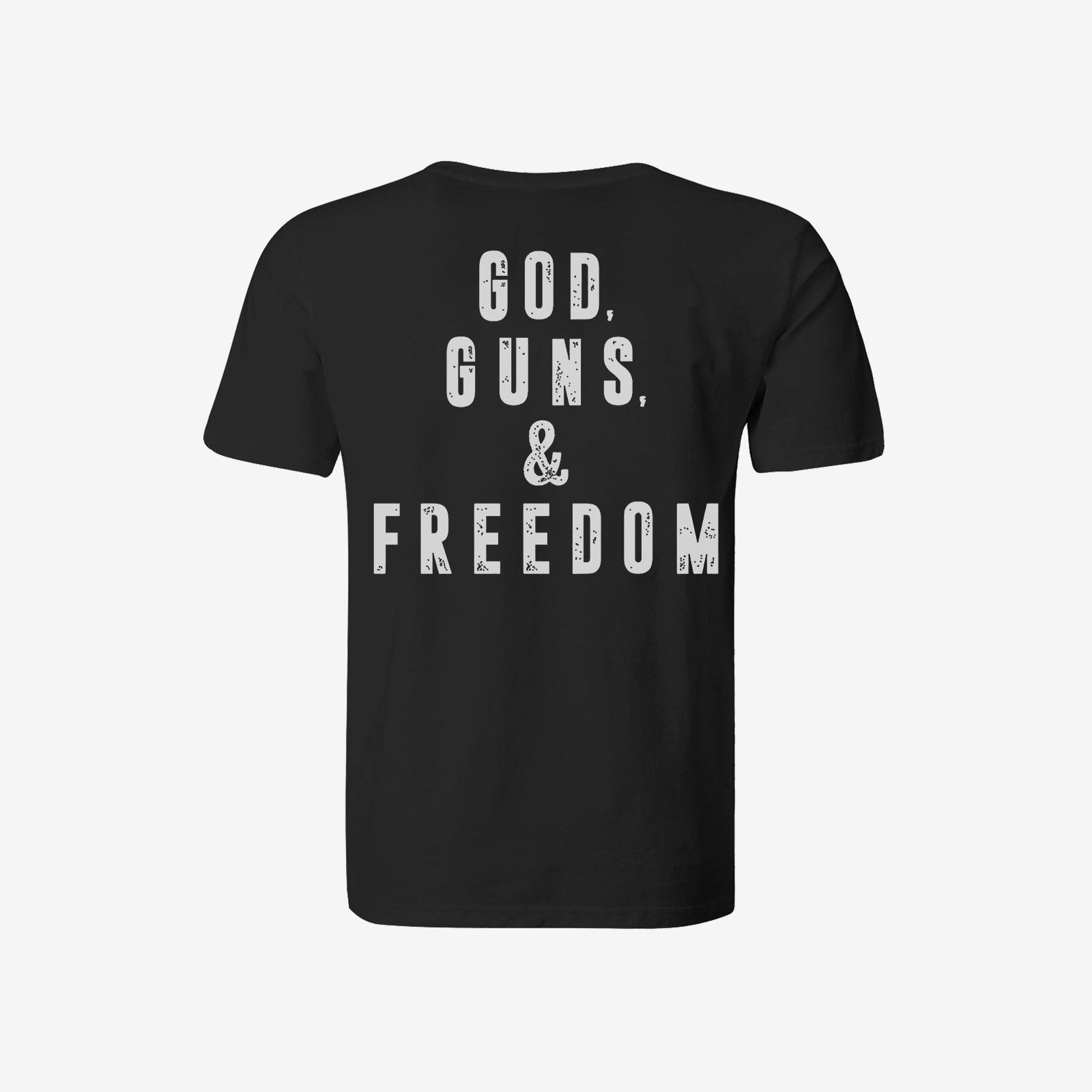 Livereid Men God Guns & Freedom Print T-Shirt - chicyea