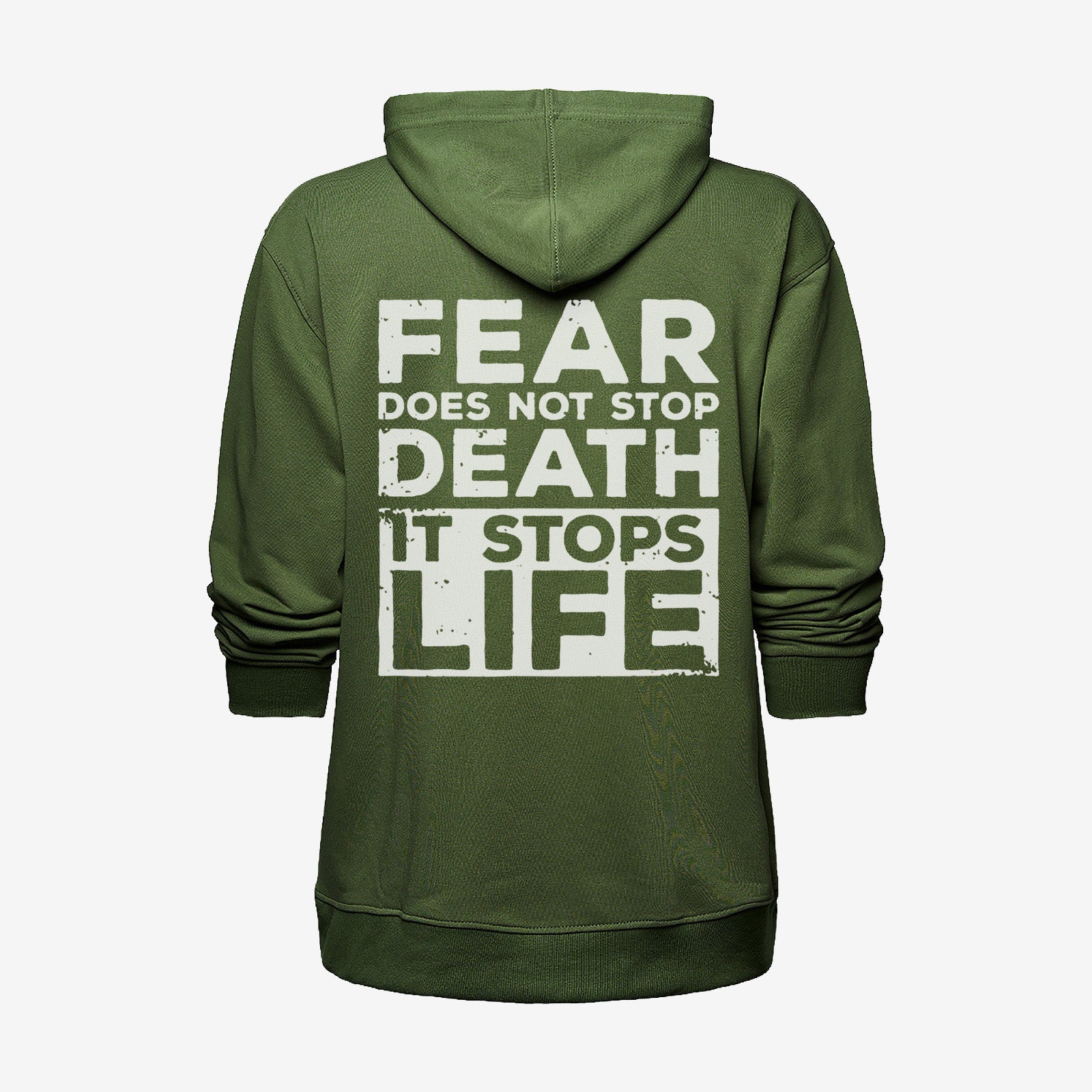 Uprandy Fear Does Not Stop Death It Stops Life Print Hoodie - Chicyea