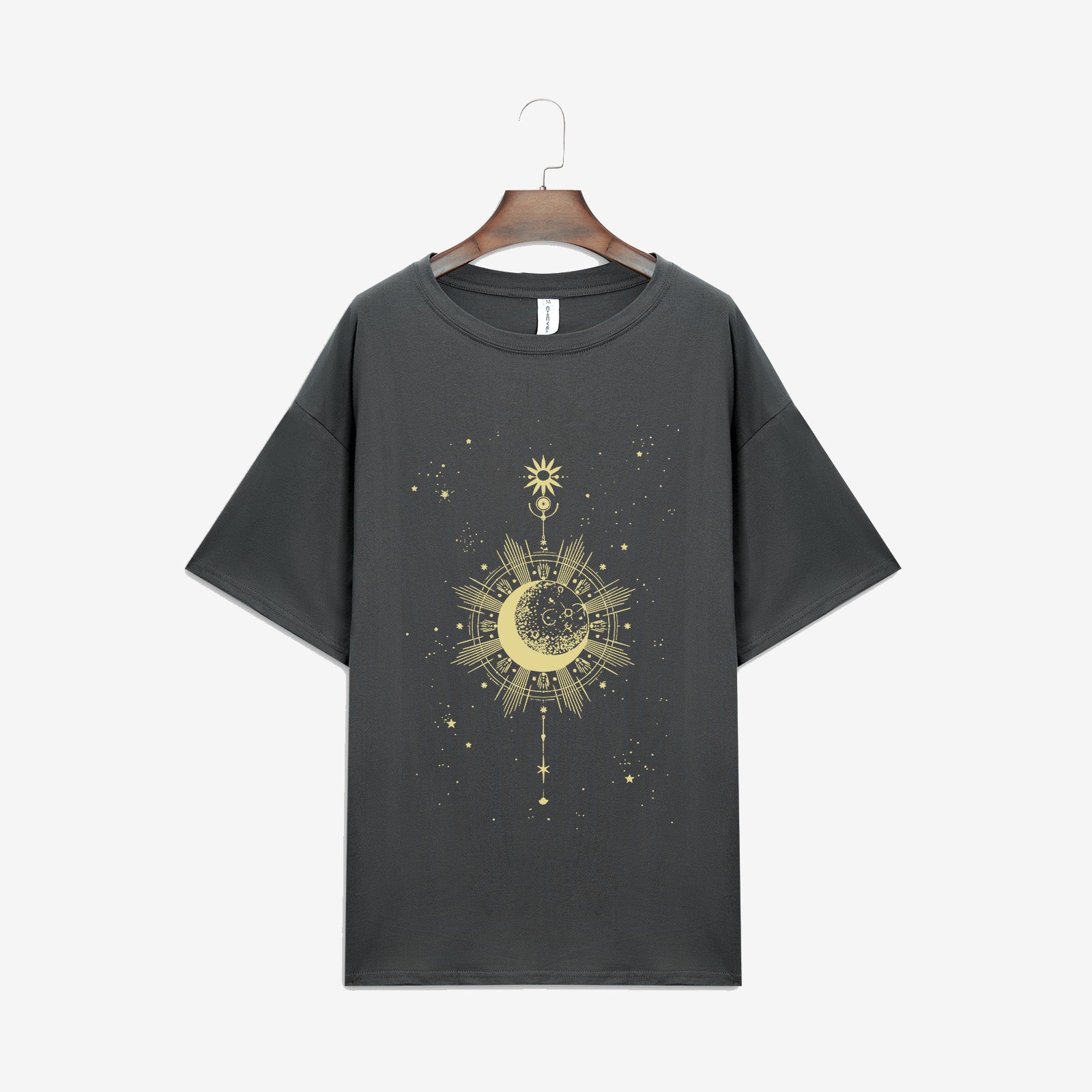Neojana Trendy Casual Moon Print Plus T-Shirt