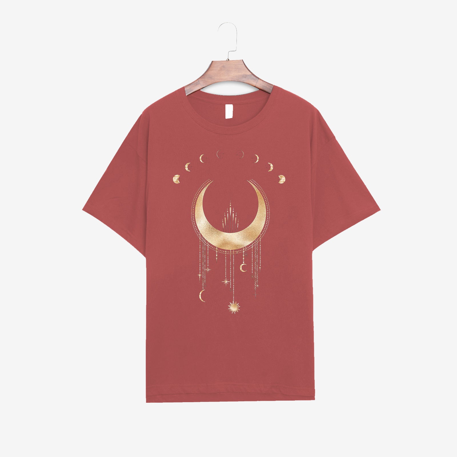 Neojana Moon Print Women Crewneck T-Shirt - Chicyea