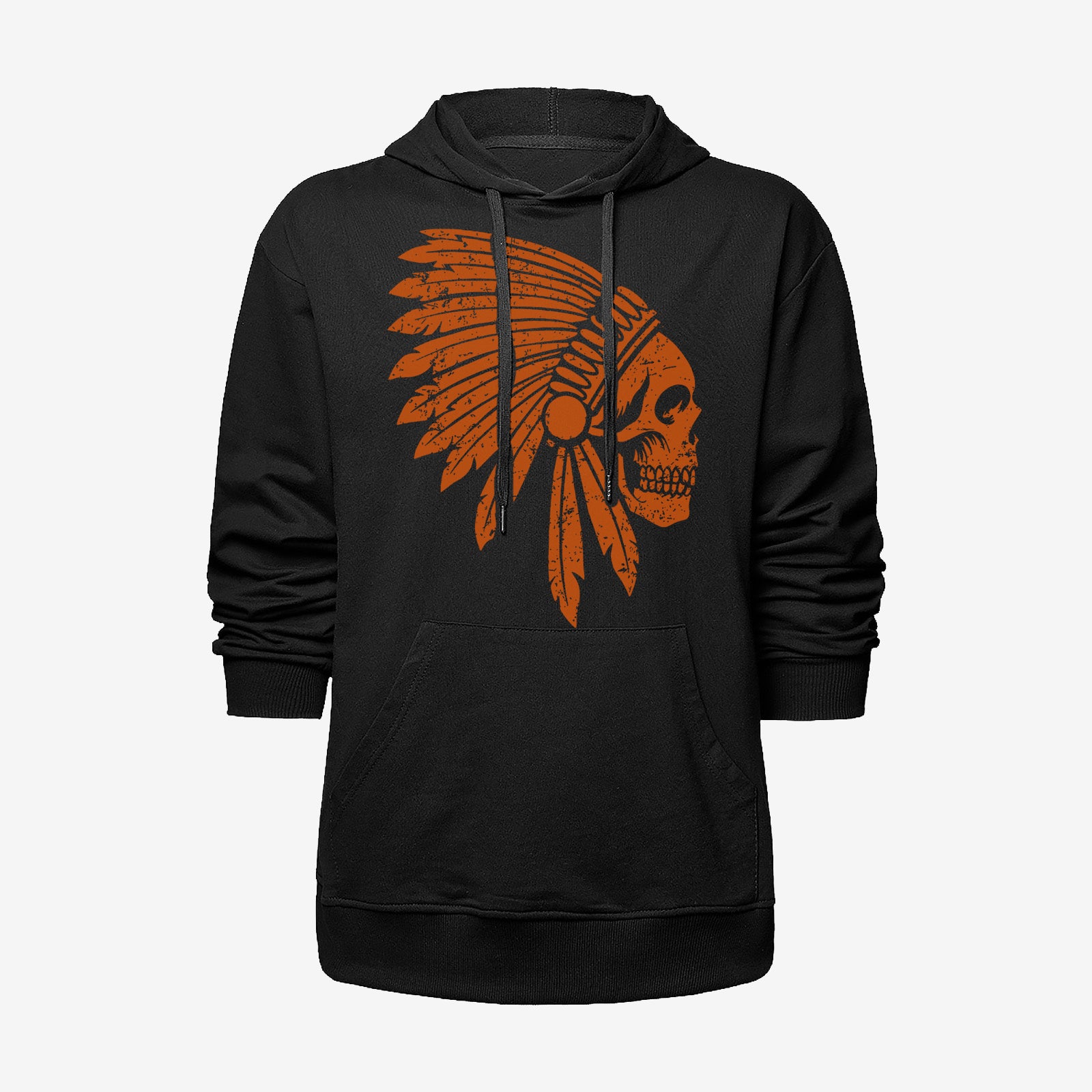 Livereid Tribal Feather Skull Designer Plus Hoodie - Chicyea