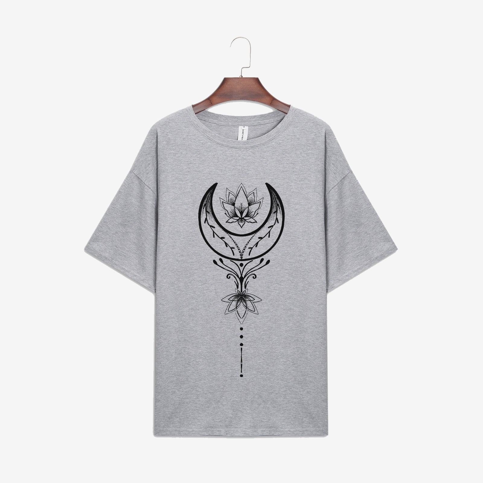 Neojana – Plus-T-Shirt mit Mondblumen-Print 
