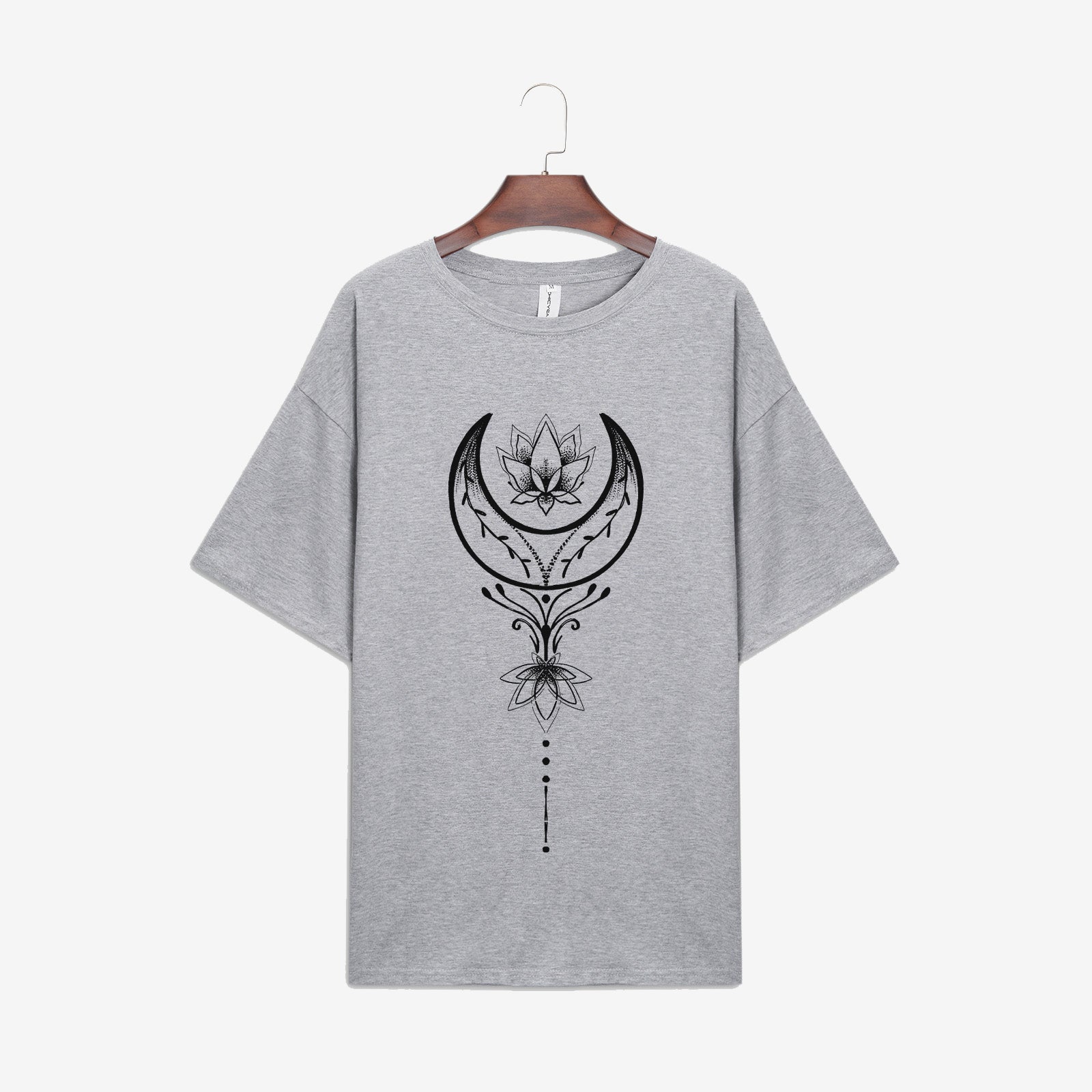 Neojana Moon Flower Print Plus T-Shirt