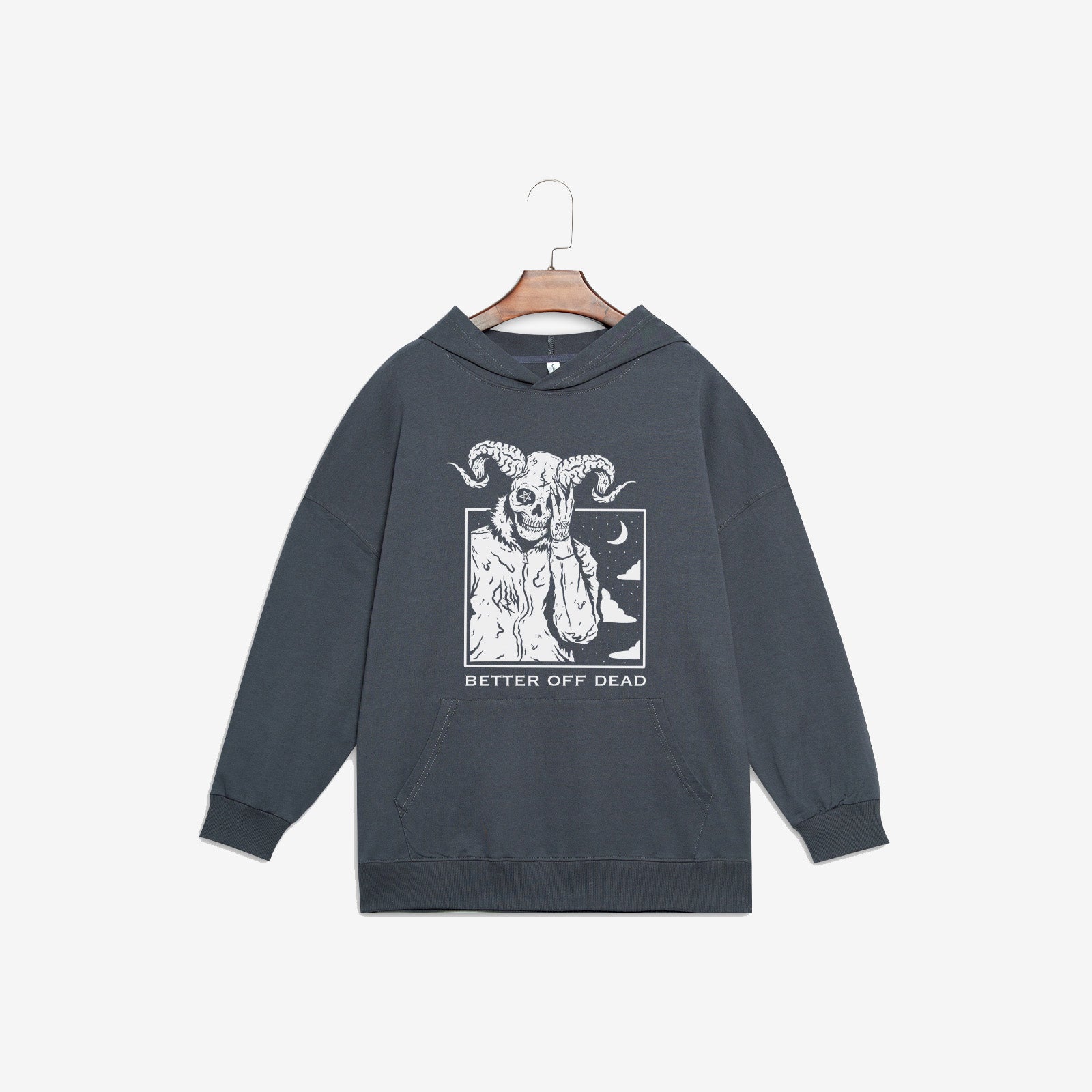 Minnieskull Cooler Better Off Dead Totenkopf-bedruckter Designer-Kapuzenpullover 
