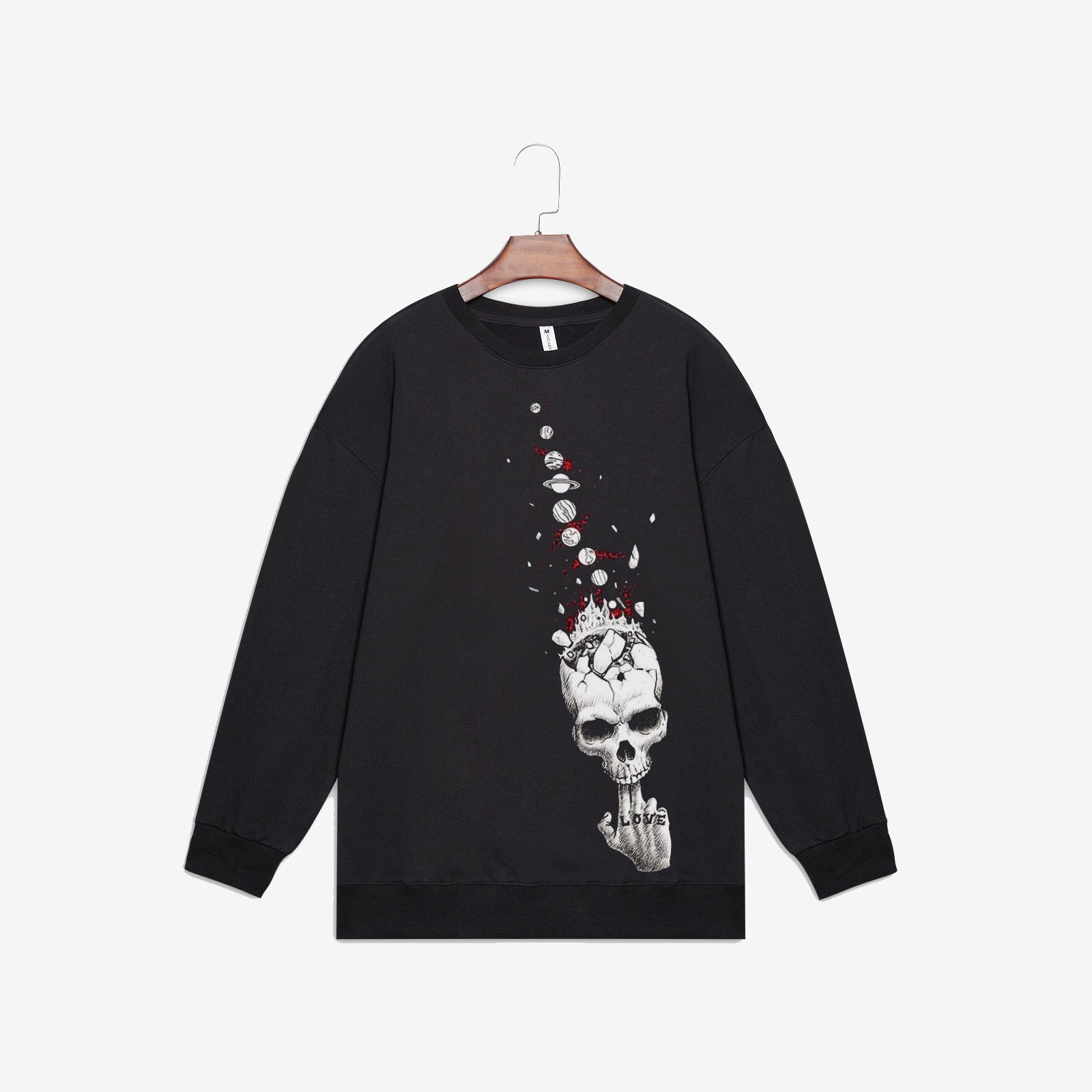 Minnieskull Skull Loves Universe Printed Designer Plus Sweatshirt