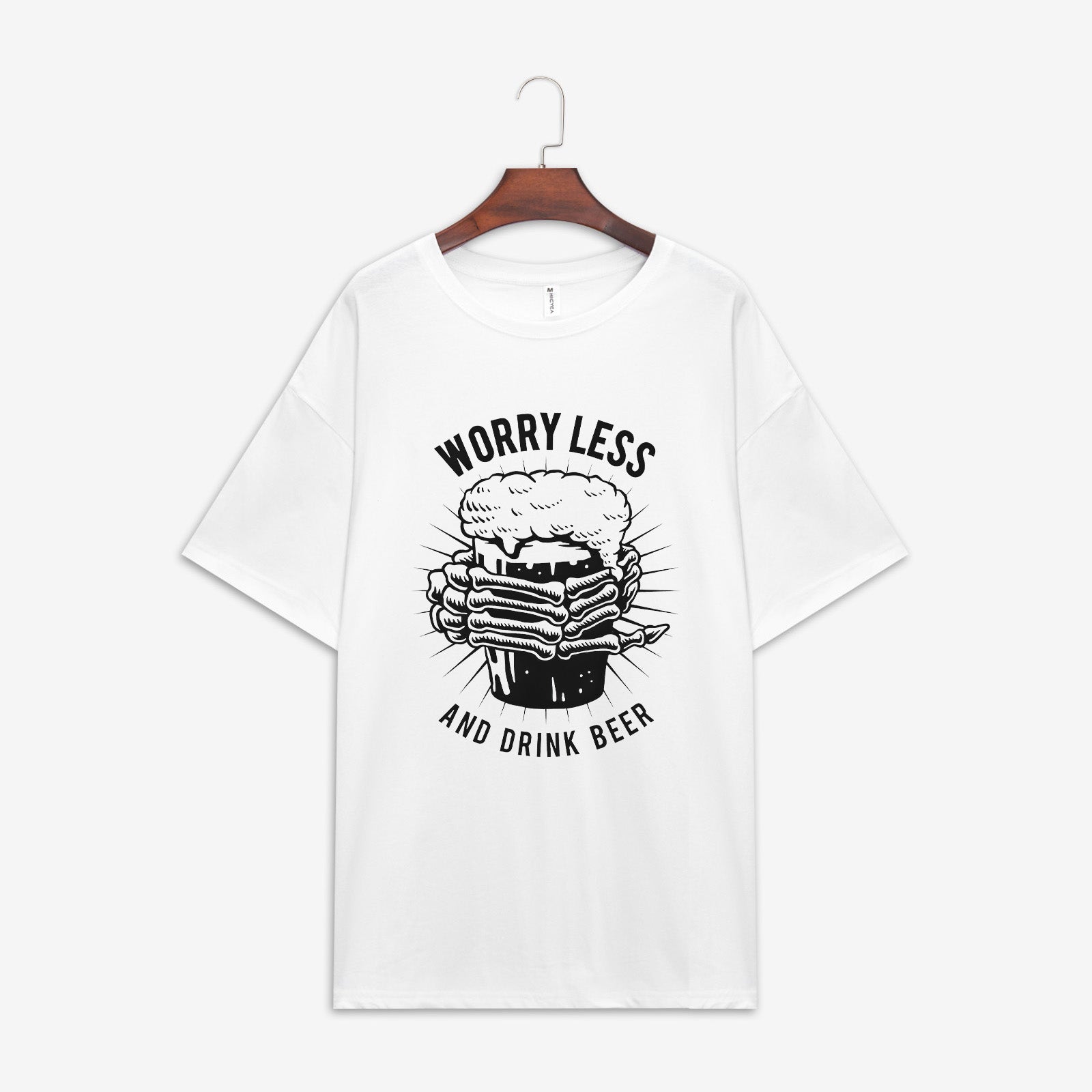 Minnieskull Drink Beer Letter Print Women Tshirts
