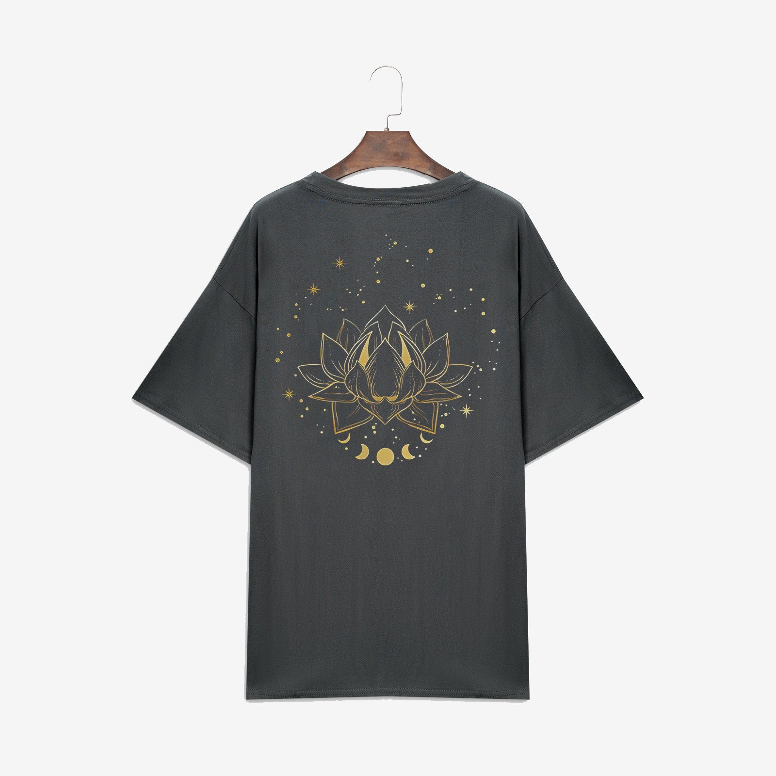 Neojana Lotus Moon Stars Print Casual T-Shirt - Chicyea