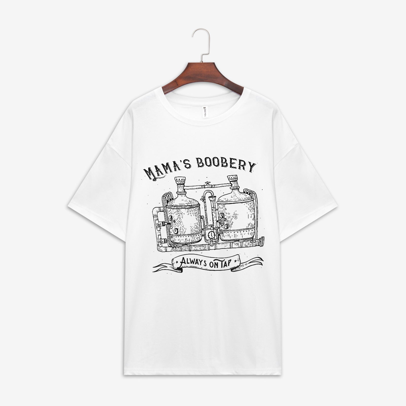Minnieskull Mama Boobery Printing Crop T-Shirt