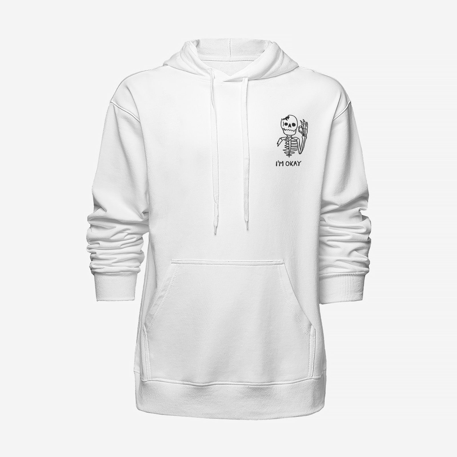 Cloeinc I'M Okay Mutilated Skull Men Hoodie - Chicyea