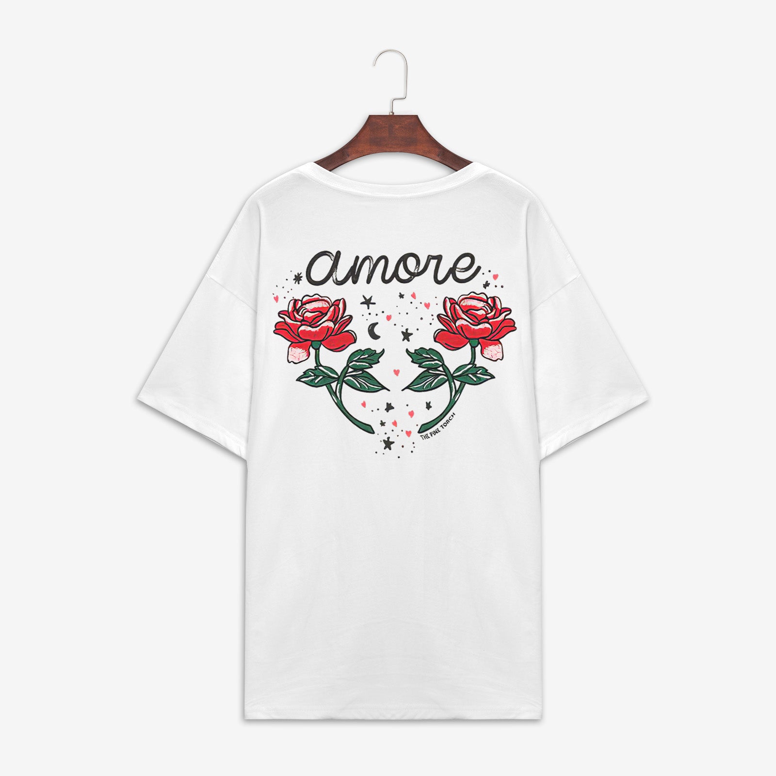 Minnieskull Rose Letter Print White T-Shirt